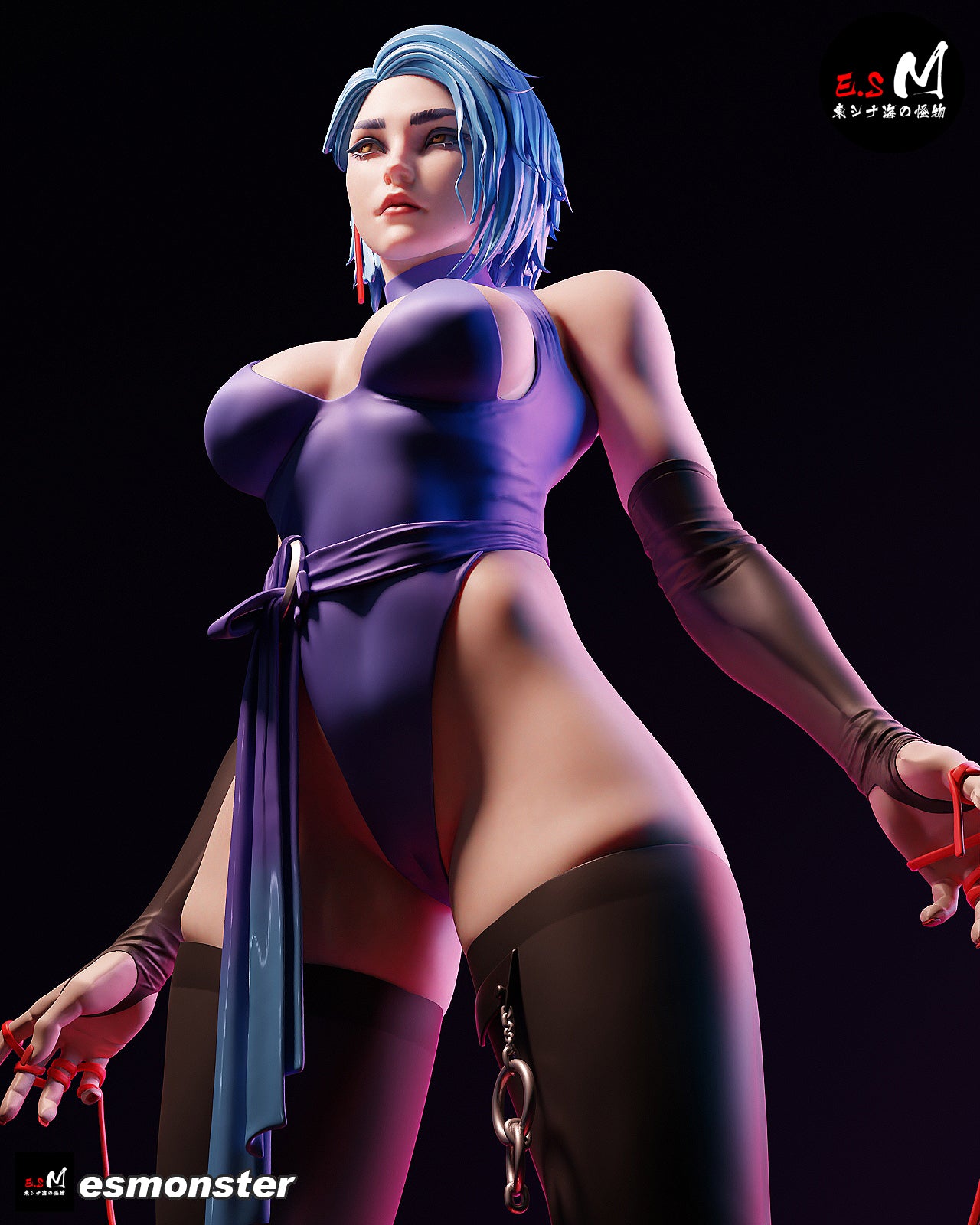 Cyberpunk Line Girl Sci-Fi Unpainted Resin Garage Model Kit (1/6-1/12)