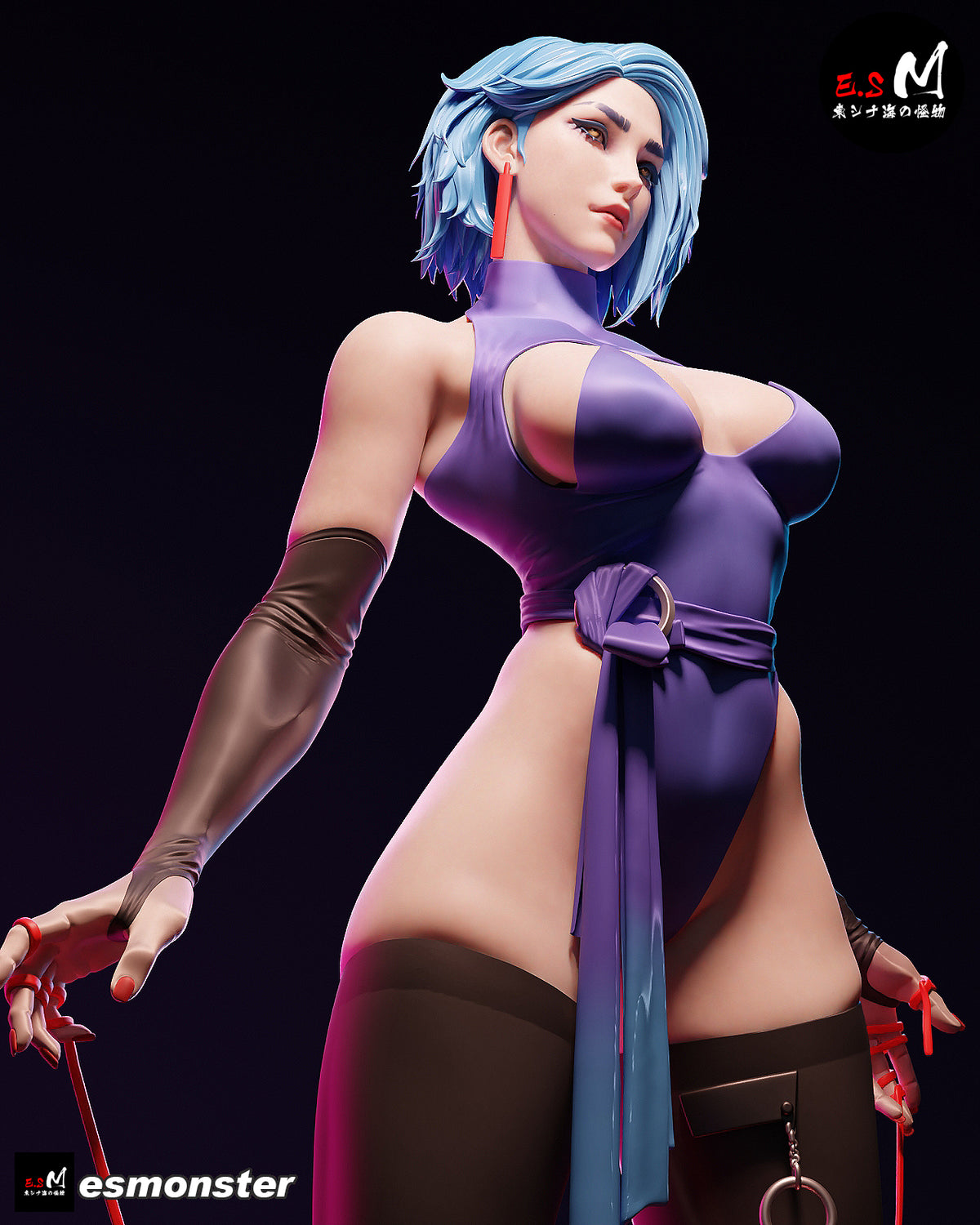 Cyberpunk Line Girl Sci-Fi Unpainted Resin Garage Model Kit (1/6-1/12)