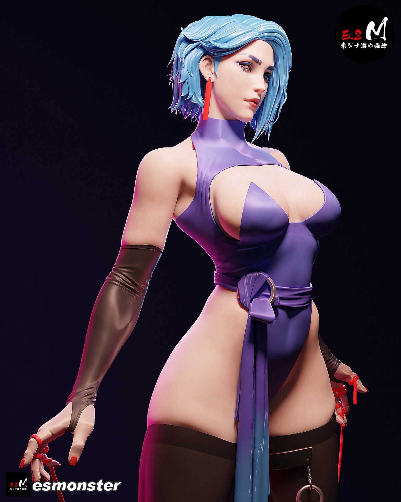 Cyberpunk Line Girl Sci-Fi Unpainted Resin Garage Model Kit (1/6-1/12)