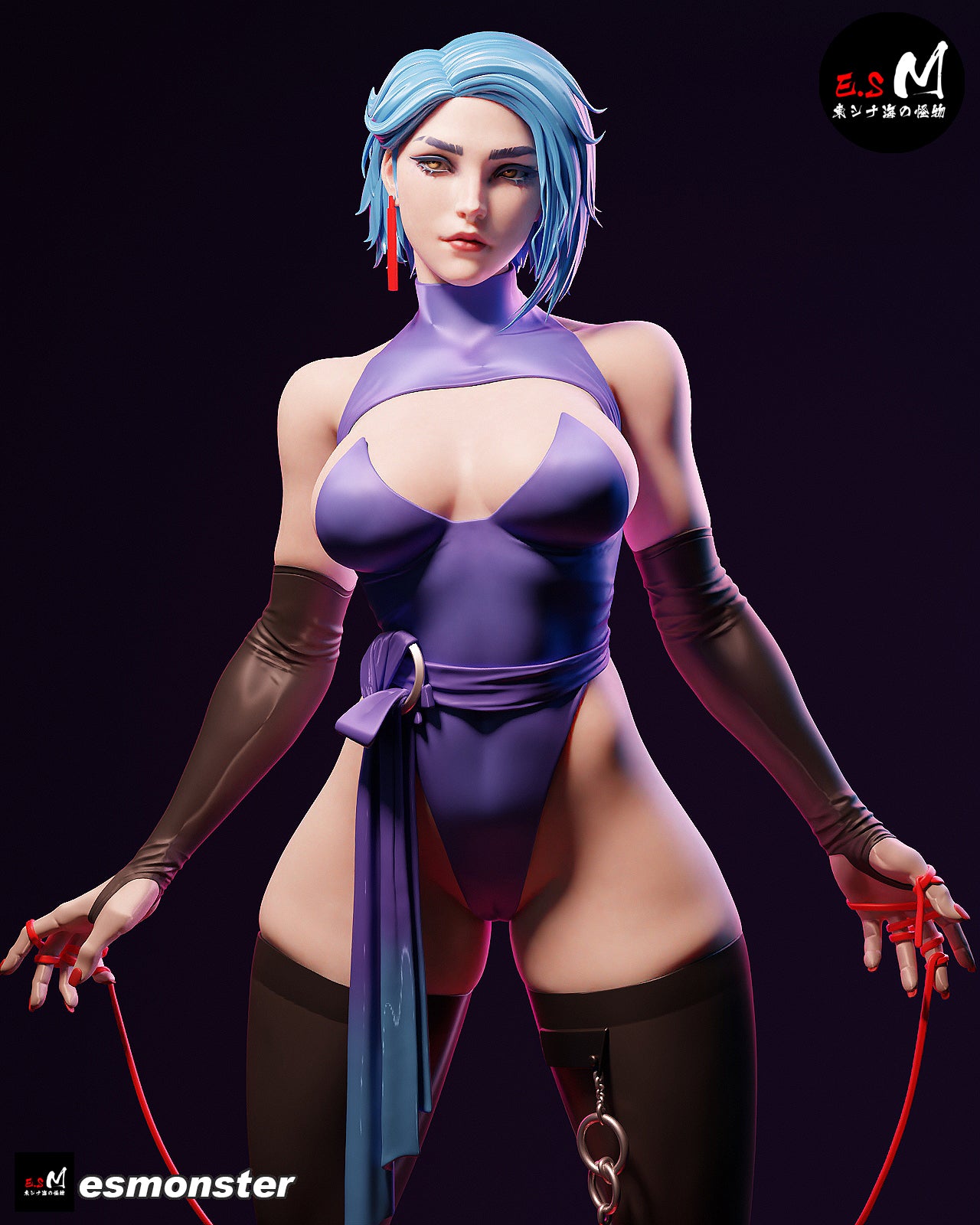 Cyberpunk Line Girl Sci-Fi Unpainted Resin Garage Model Kit (1/6-1/12)