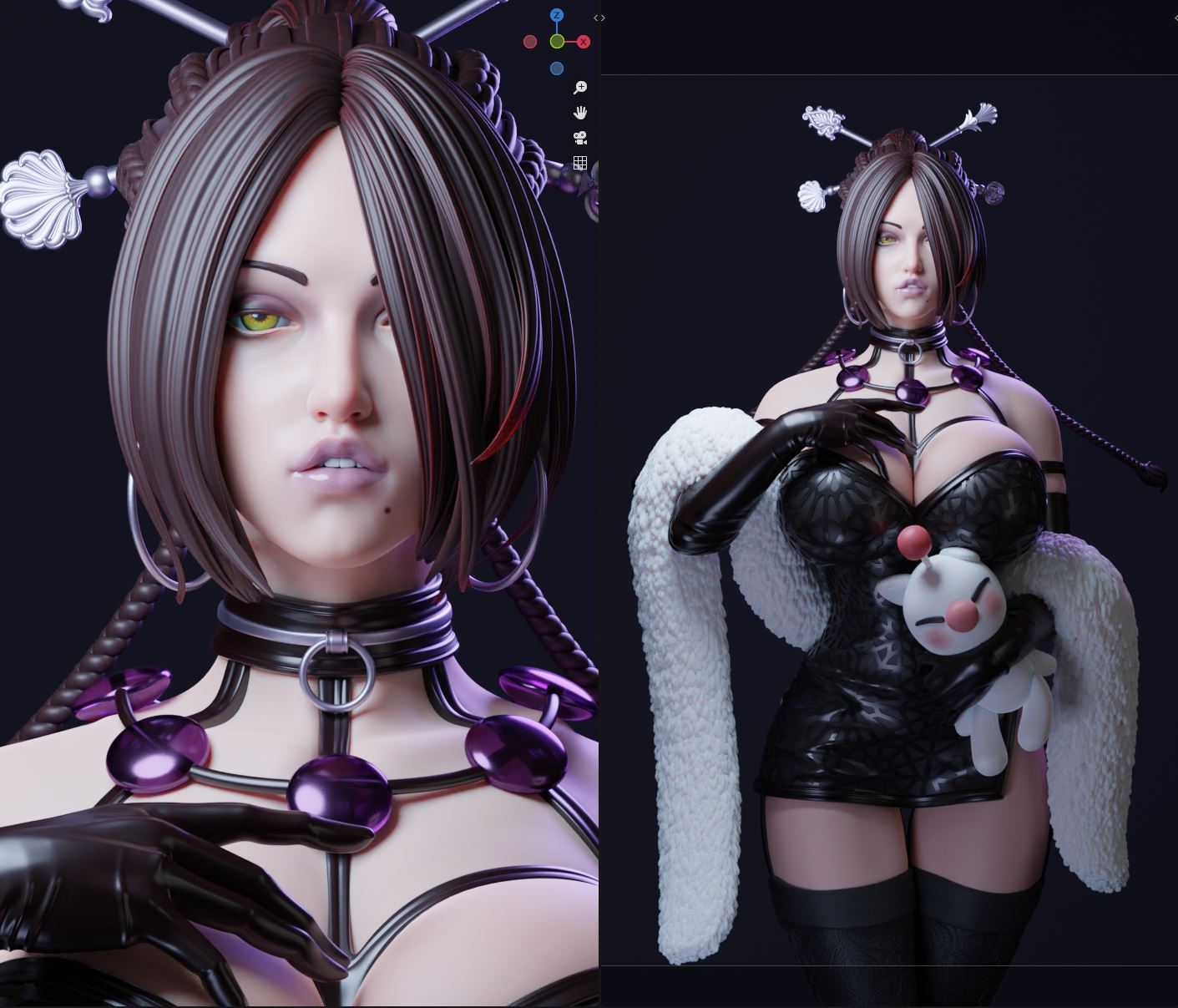 Lulu Alluring Style Final Fantasy JRPG Unpainted Resin Garage Model Kit (1/6-1/12)