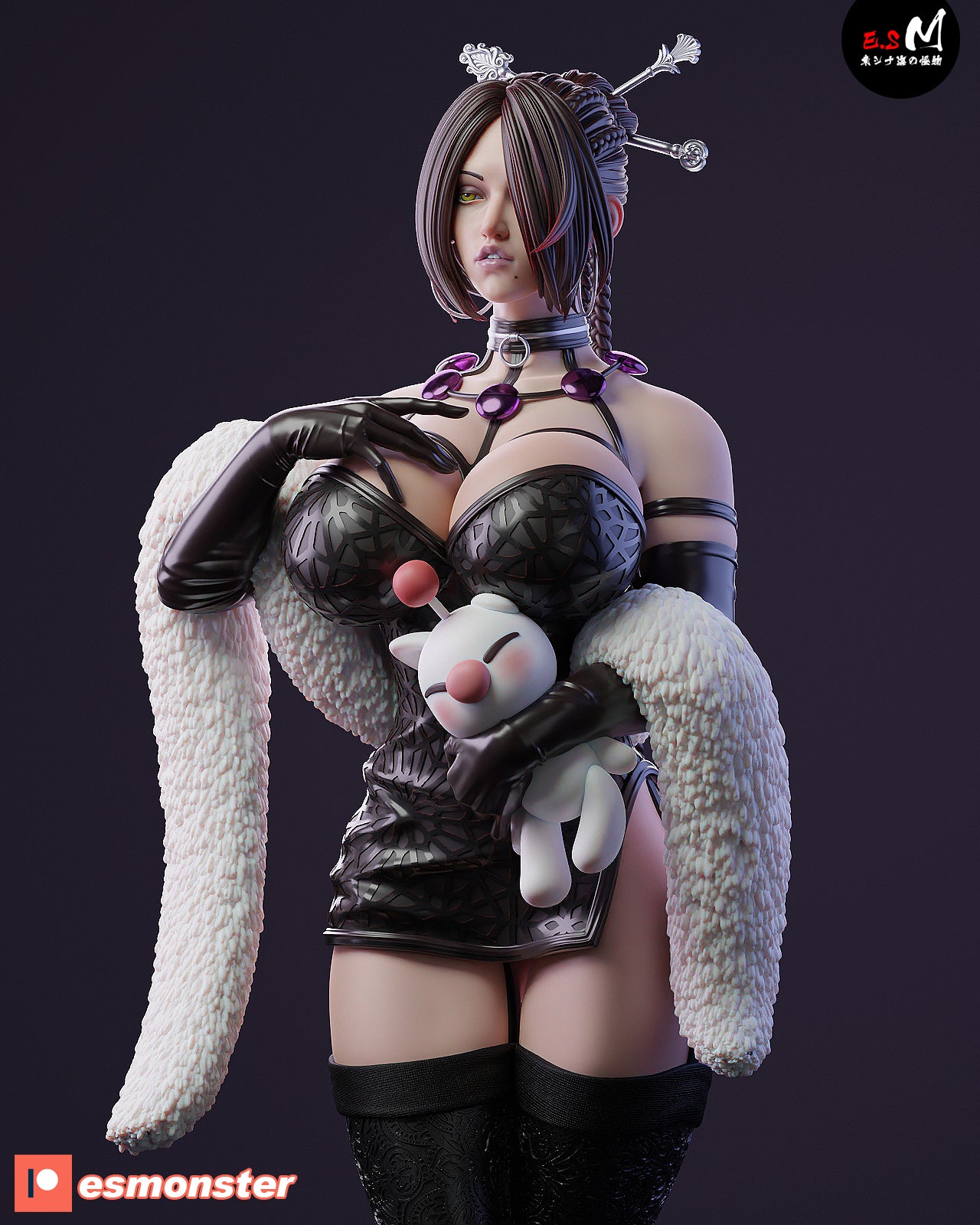 Lulu Alluring Style Final Fantasy JRPG Unpainted Resin Garage Model Kit (1/6-1/12)