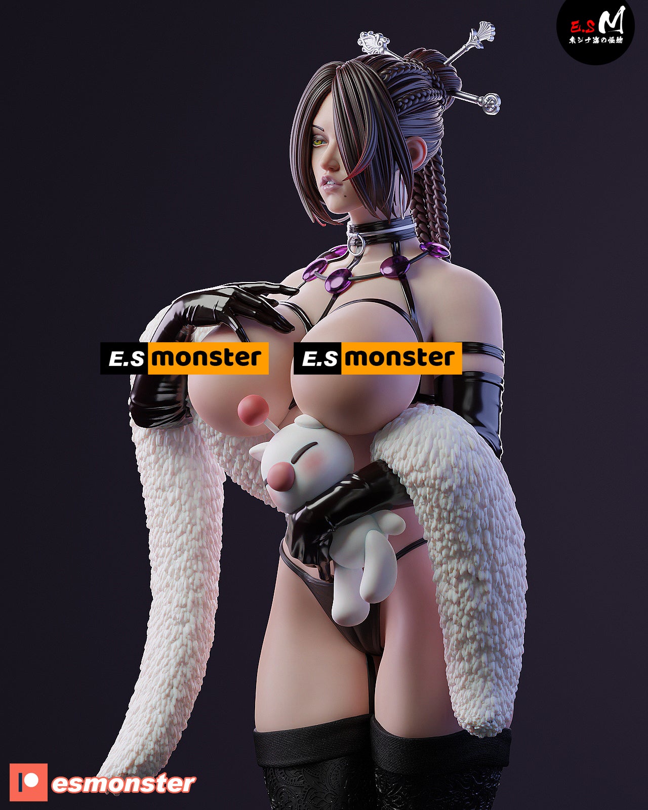 Lulu Alluring Style Final Fantasy JRPG Unpainted Resin Garage Model Kit (1/6-1/12)