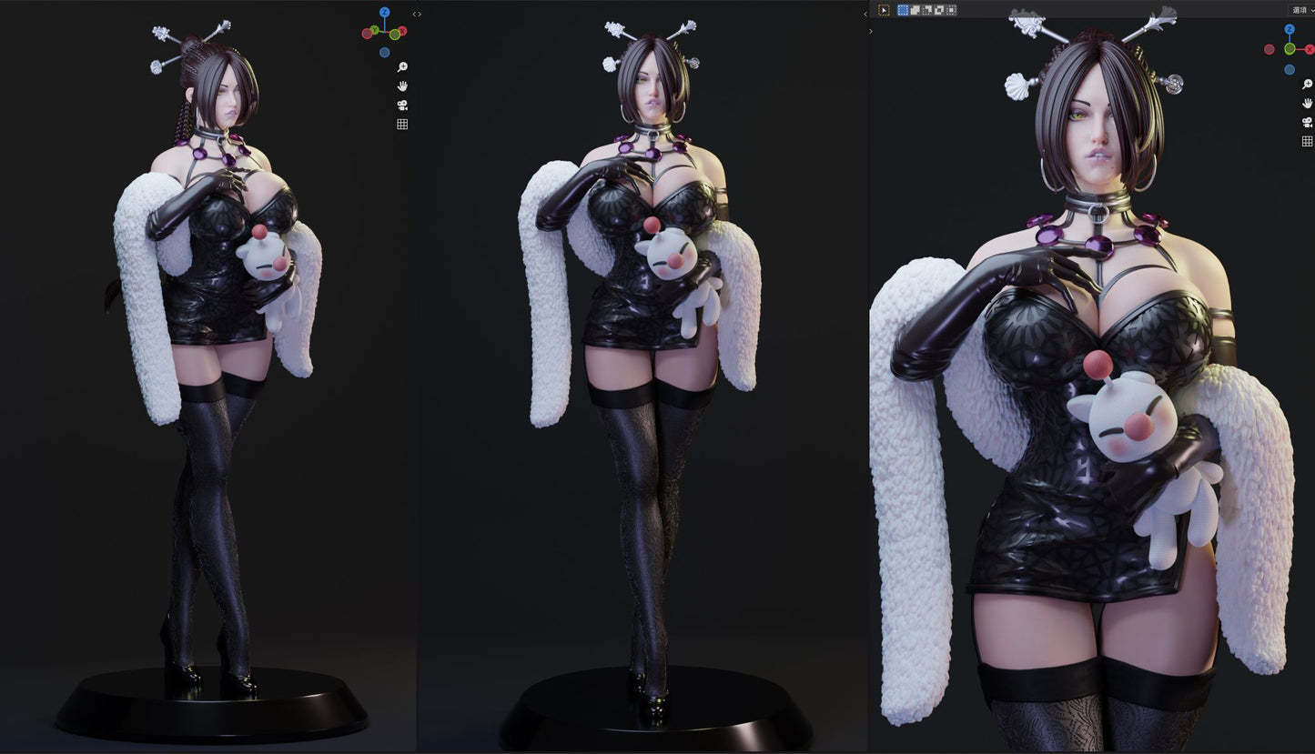 Lulu Alluring Style Final Fantasy JRPG Unpainted Resin Garage Model Kit (1/6-1/12)