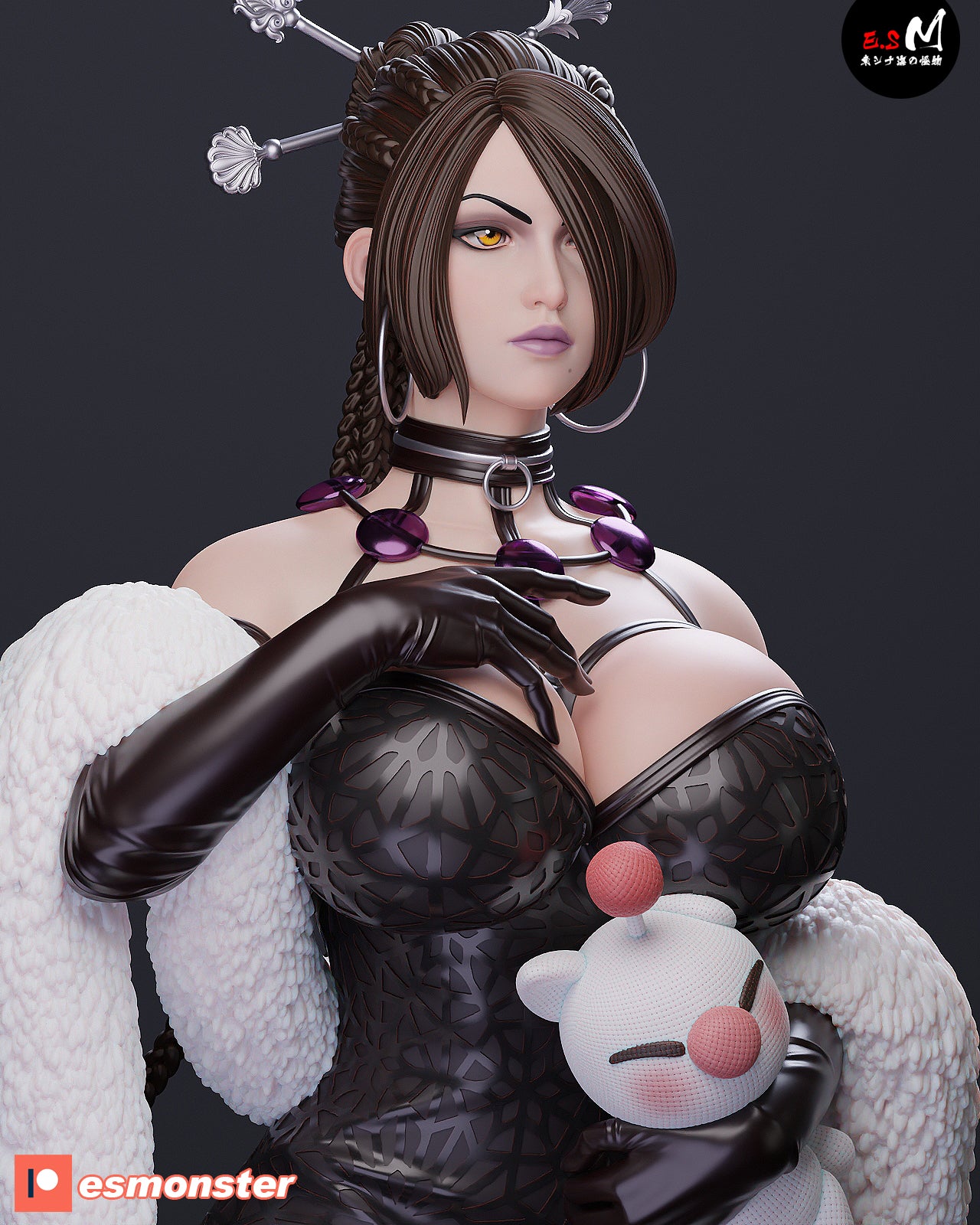 Lulu Alluring Style Final Fantasy JRPG Unpainted Resin Garage Model Kit (1/6-1/12)