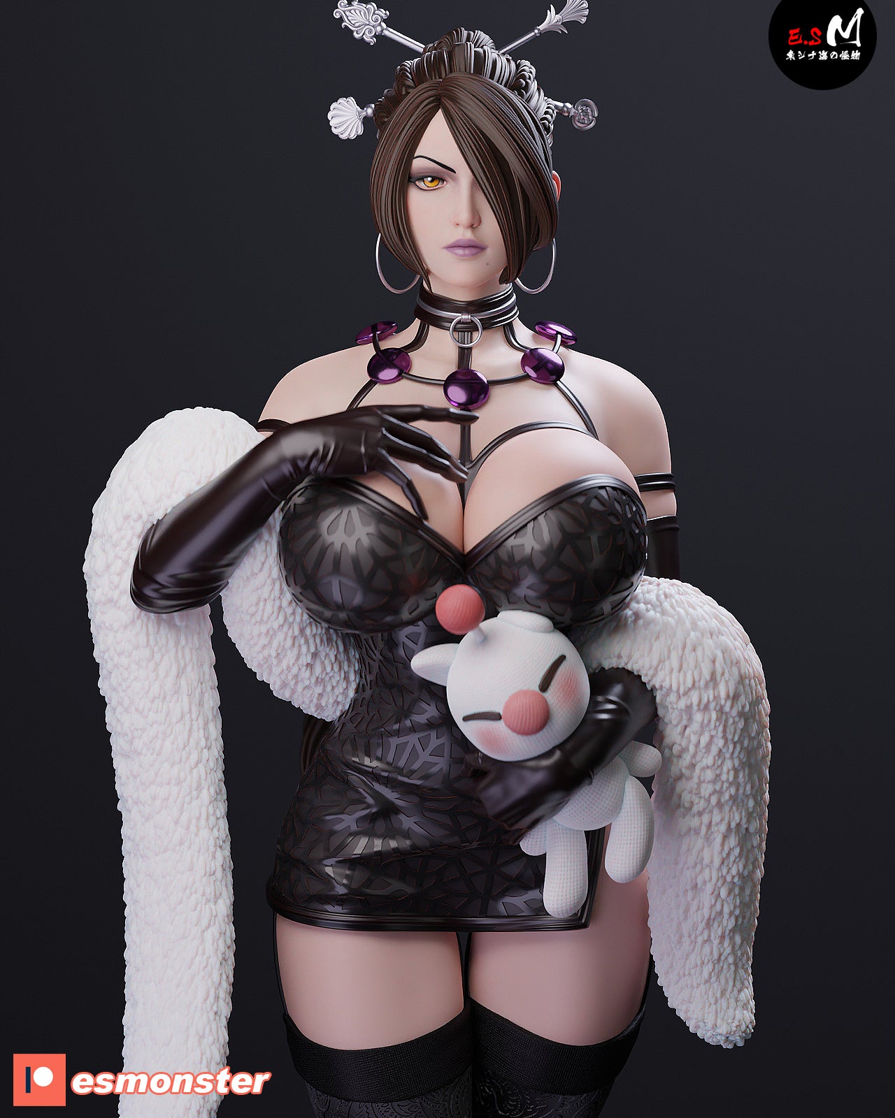 Lulu Alluring Style Final Fantasy JRPG Unpainted Resin Garage Model Kit (1/6-1/12)