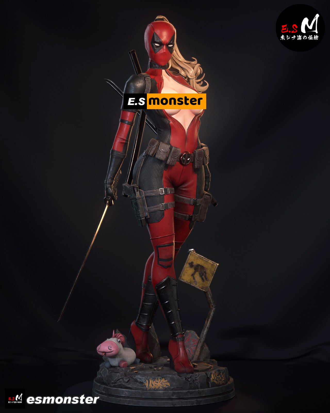 Lady Deadpool Standing Style Marvel Unpainted Resin Garage Model Kit (1/6-1/12)