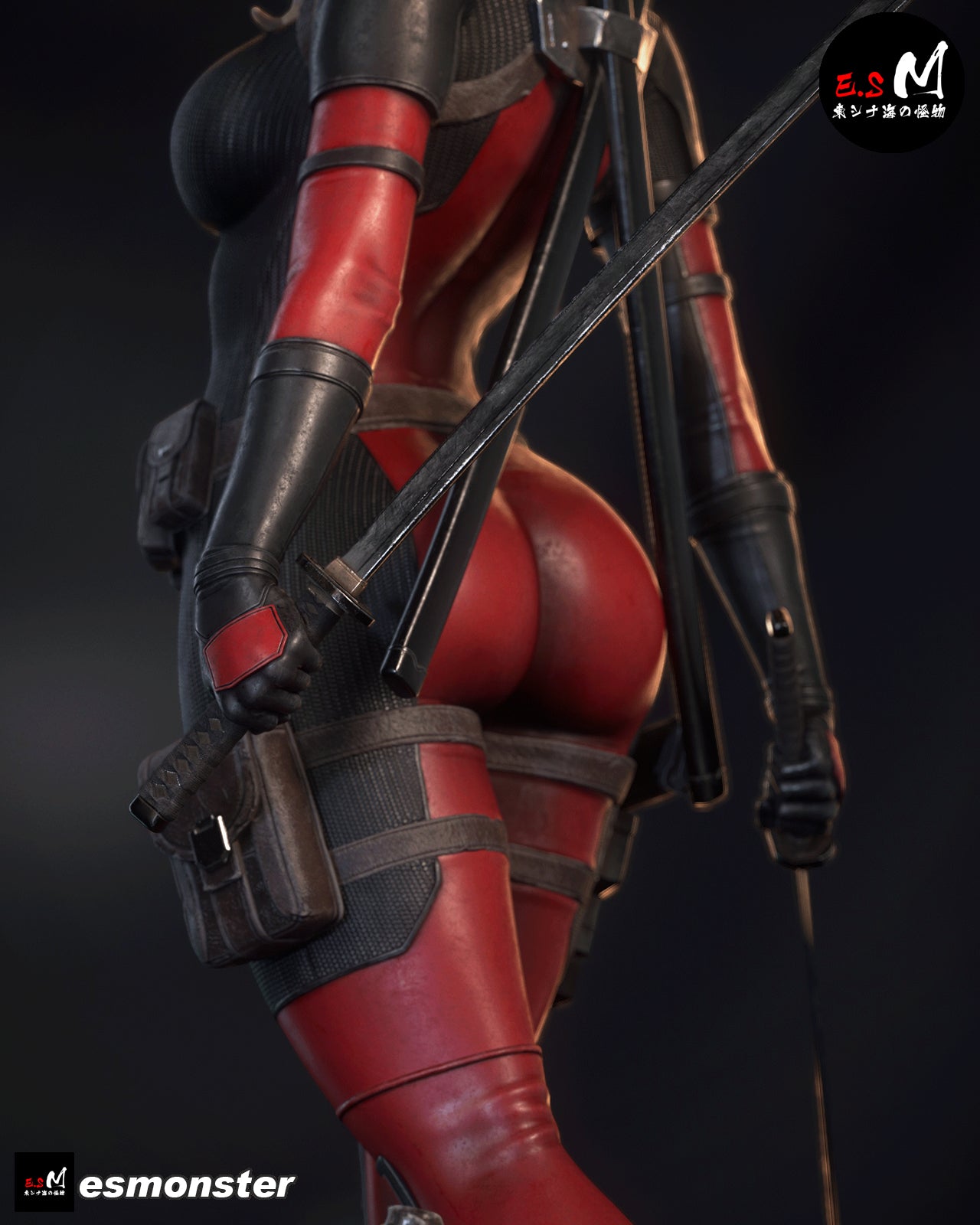 Lady Deadpool Standing Style Marvel Unpainted Resin Garage Model Kit (1/6-1/12)