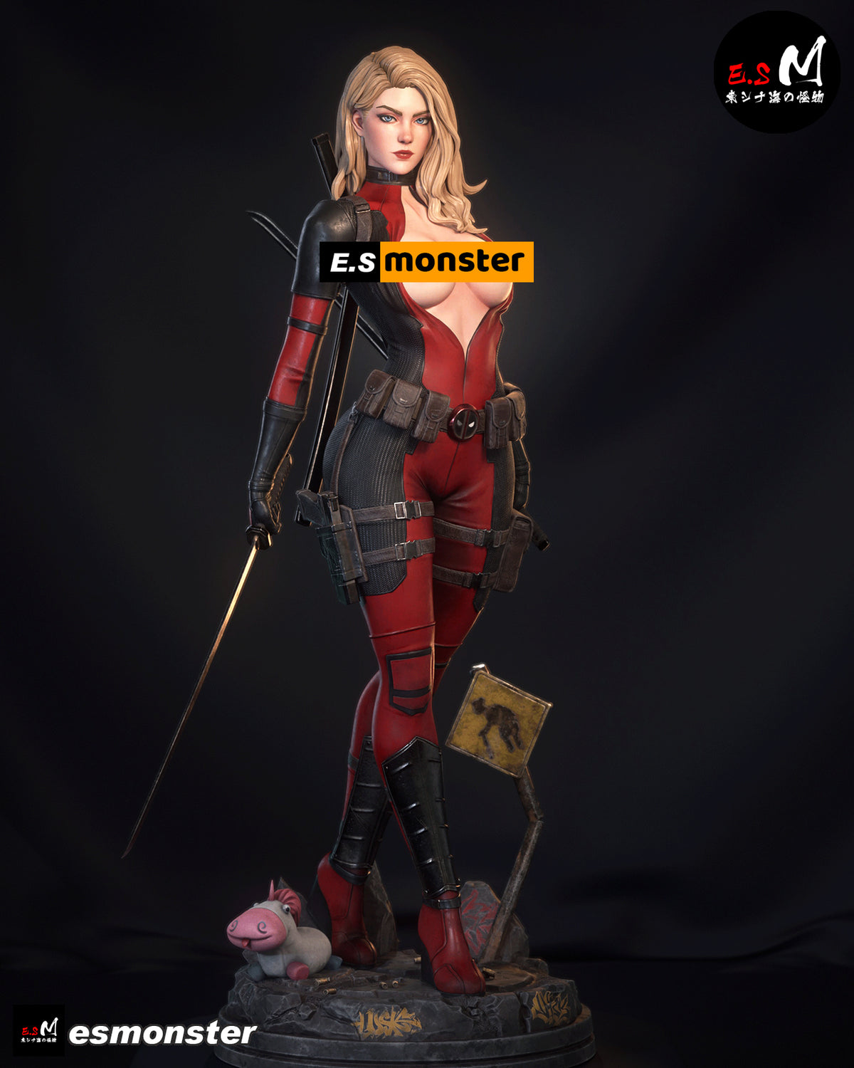Lady Deadpool Standing Style Marvel Unpainted Resin Garage Model Kit (1/6-1/12)