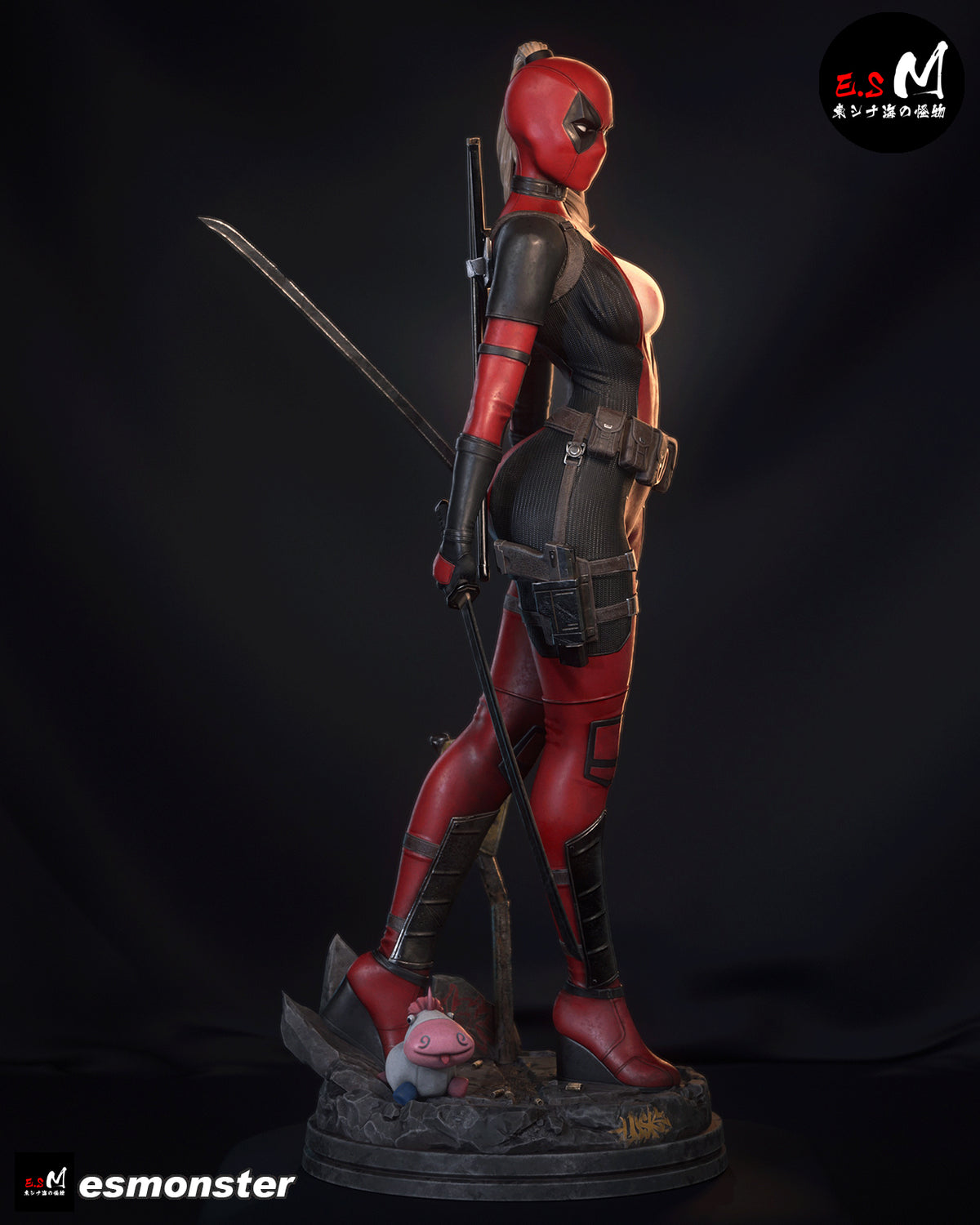 Lady Deadpool Standing Style Marvel Unpainted Resin Garage Model Kit (1/6-1/12)