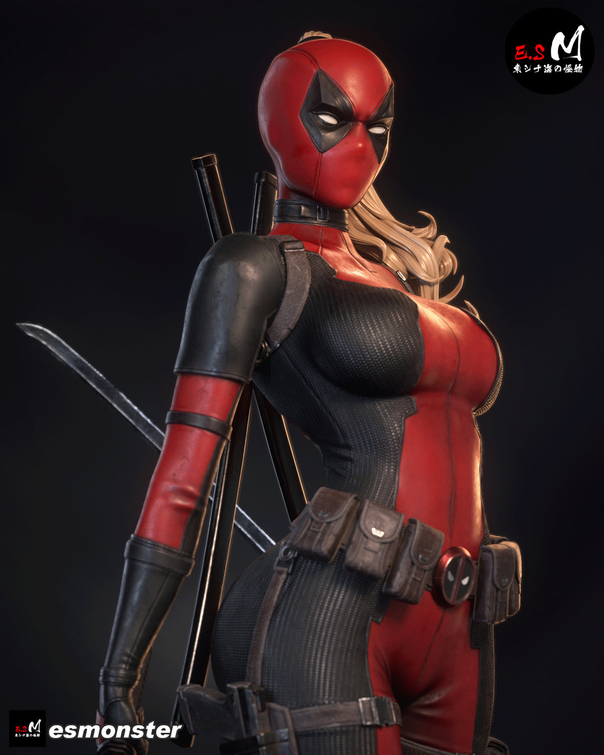 Lady Deadpool Standing Style Marvel Unpainted Resin Garage Model Kit (1/6-1/12)
