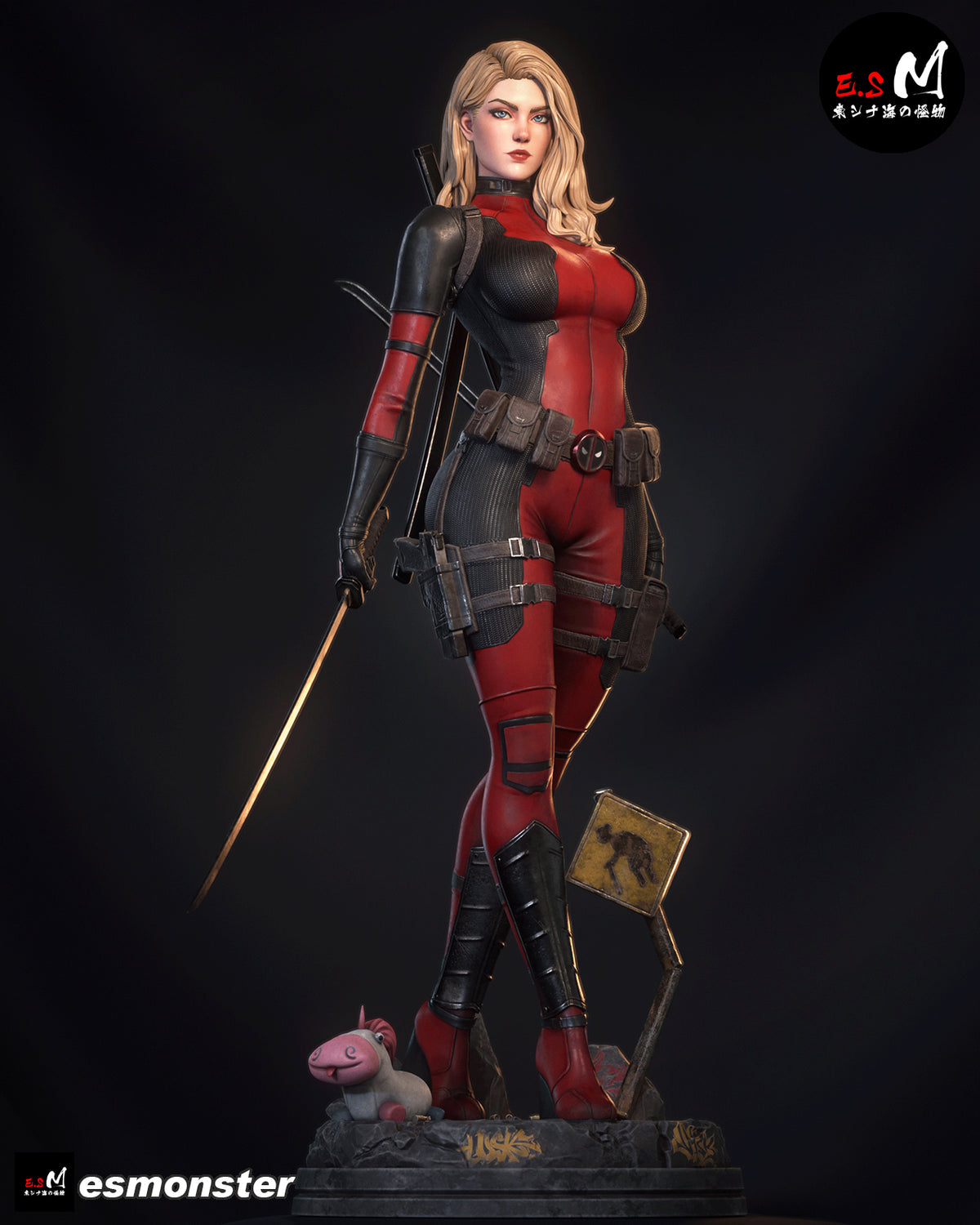 Lady Deadpool Standing Style Marvel Unpainted Resin Garage Model Kit (1/6-1/12)