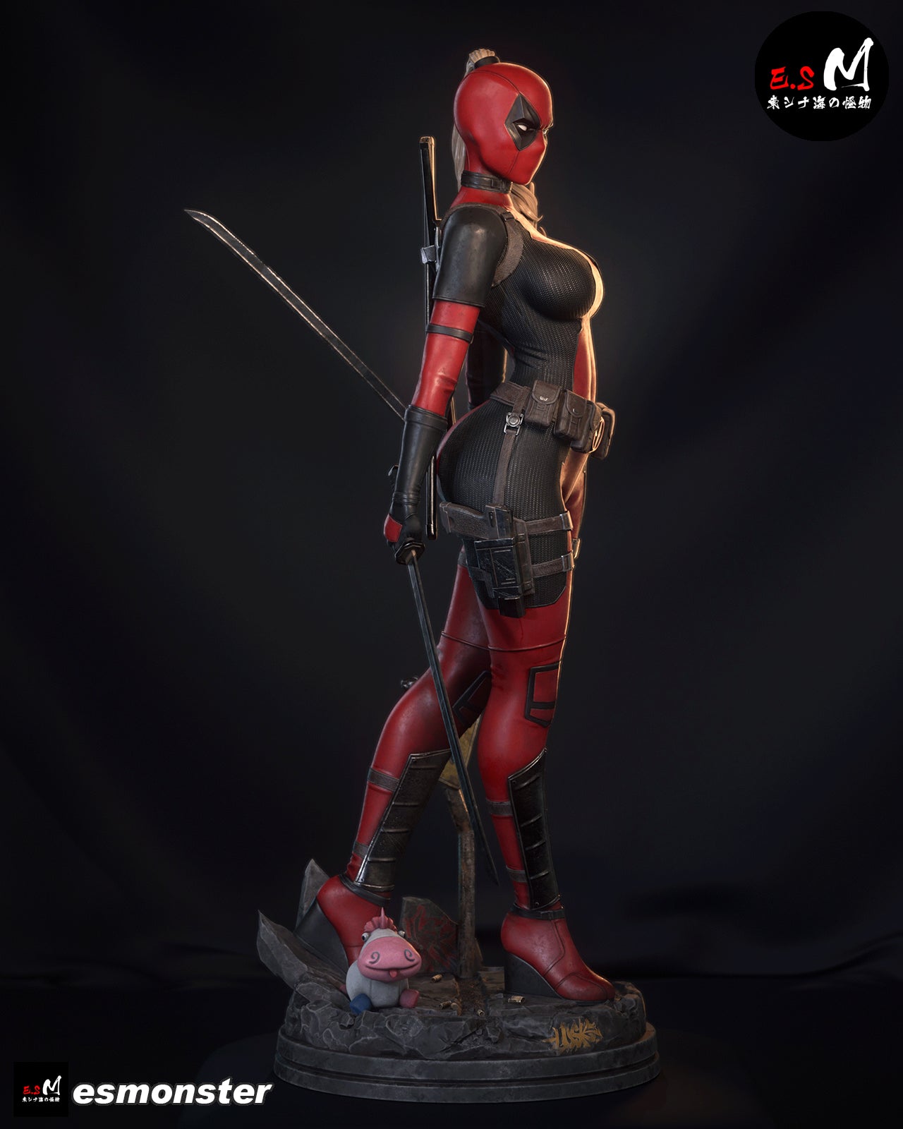 Lady Deadpool Standing Style Marvel Unpainted Resin Garage Model Kit (1/6-1/12)