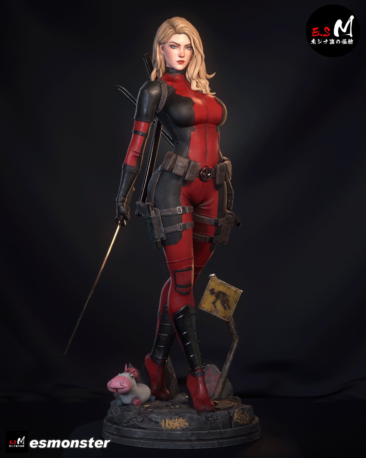 Lady Deadpool Standing Style Marvel Unpainted Resin Garage Model Kit (1/6-1/12)