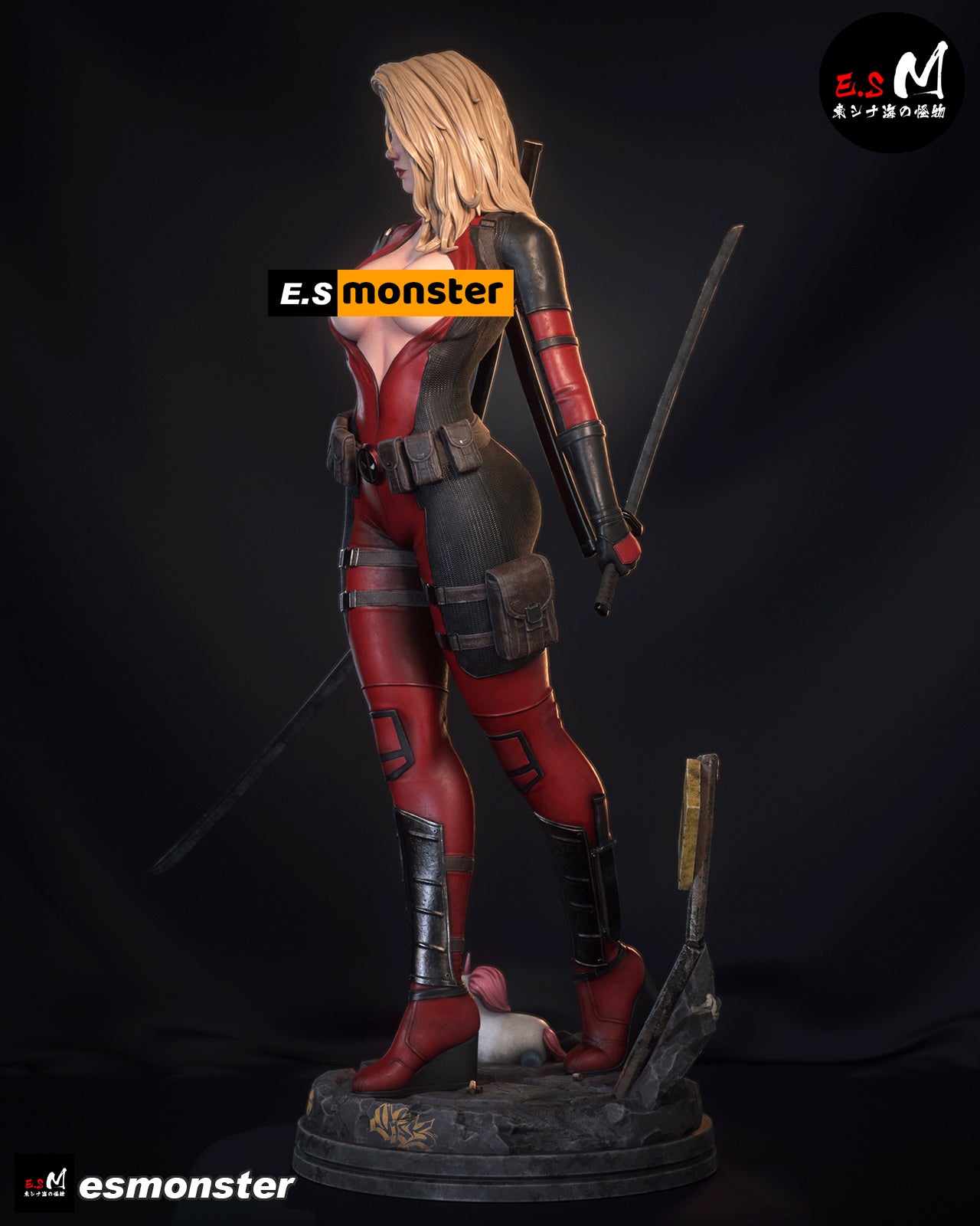 Lady Deadpool Standing Style Marvel Unpainted Resin Garage Model Kit (1/6-1/12)