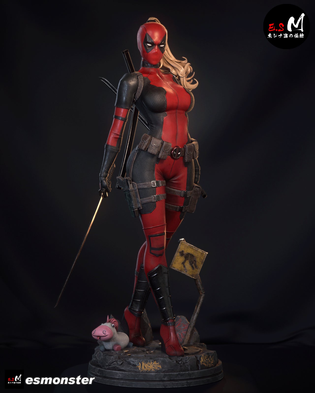 Lady Deadpool Standing Style Marvel Unpainted Resin Garage Model Kit (1/6-1/12)