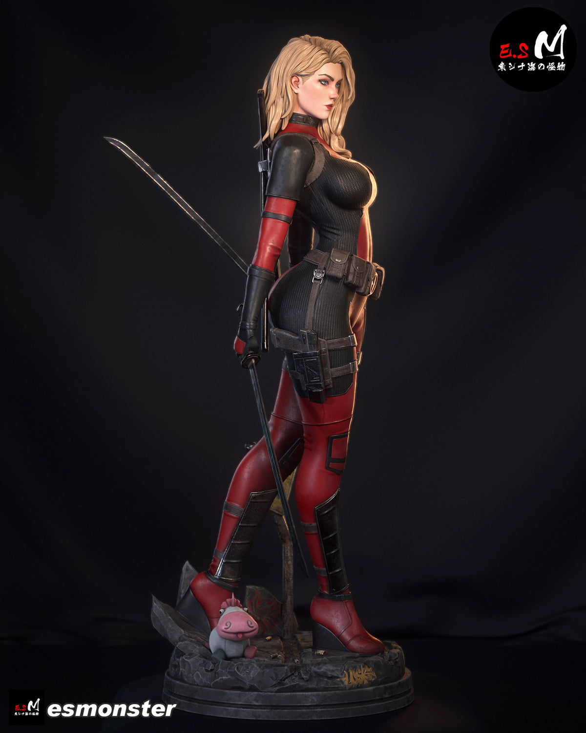 Lady Deadpool Standing Style Marvel Unpainted Resin Garage Model Kit (1/6-1/12)