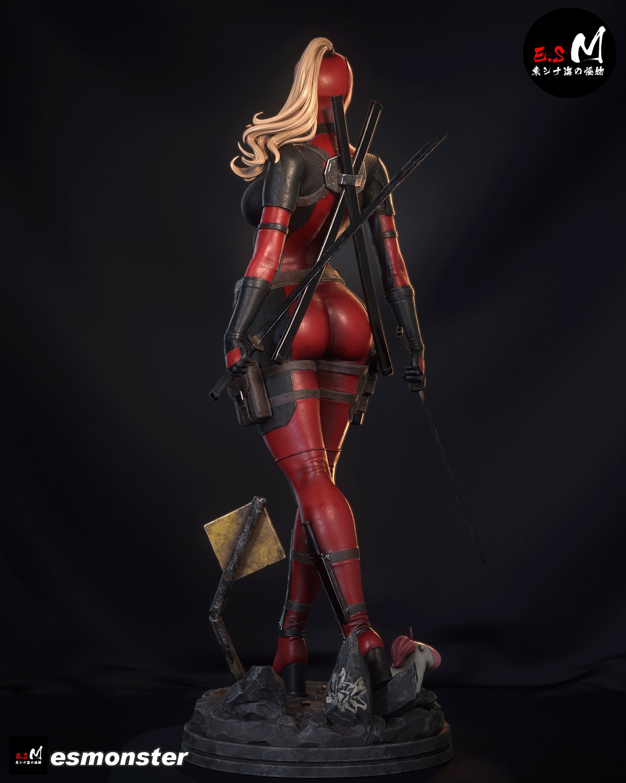 Lady Deadpool Standing Style Marvel Unpainted Resin Garage Model Kit (1/6-1/12)