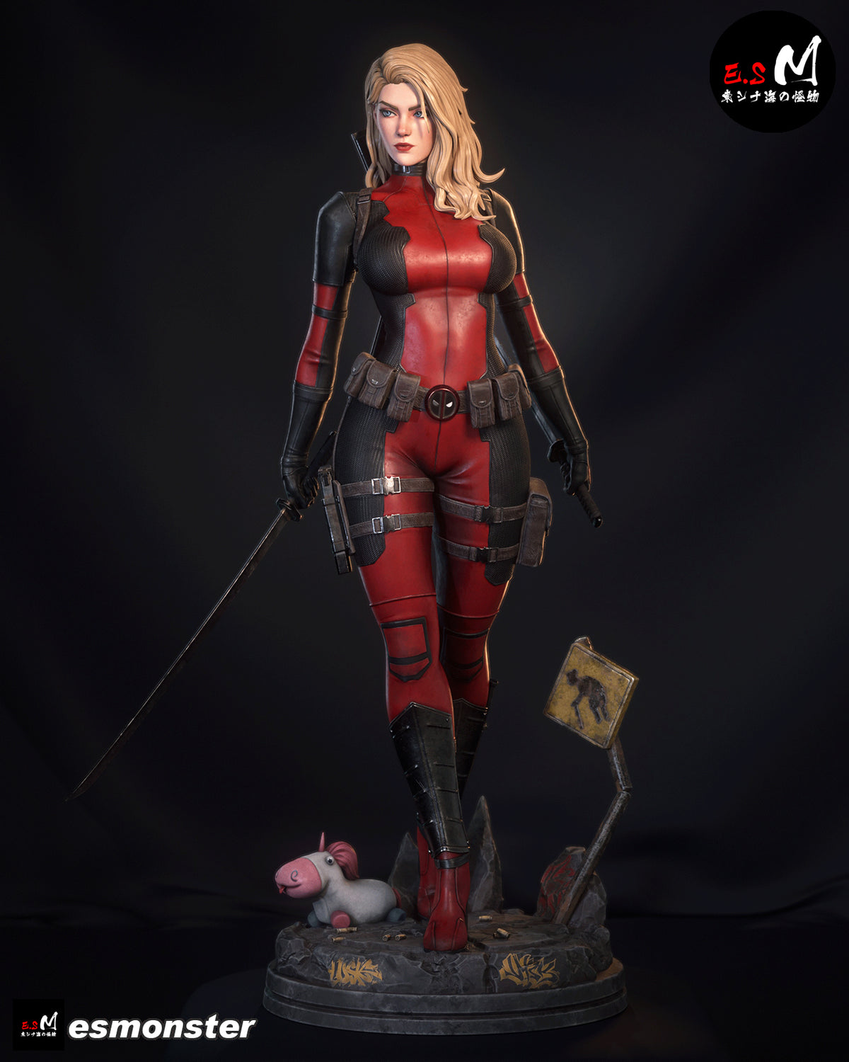 Lady Deadpool Standing Style Marvel Unpainted Resin Garage Model Kit (1/6-1/12)