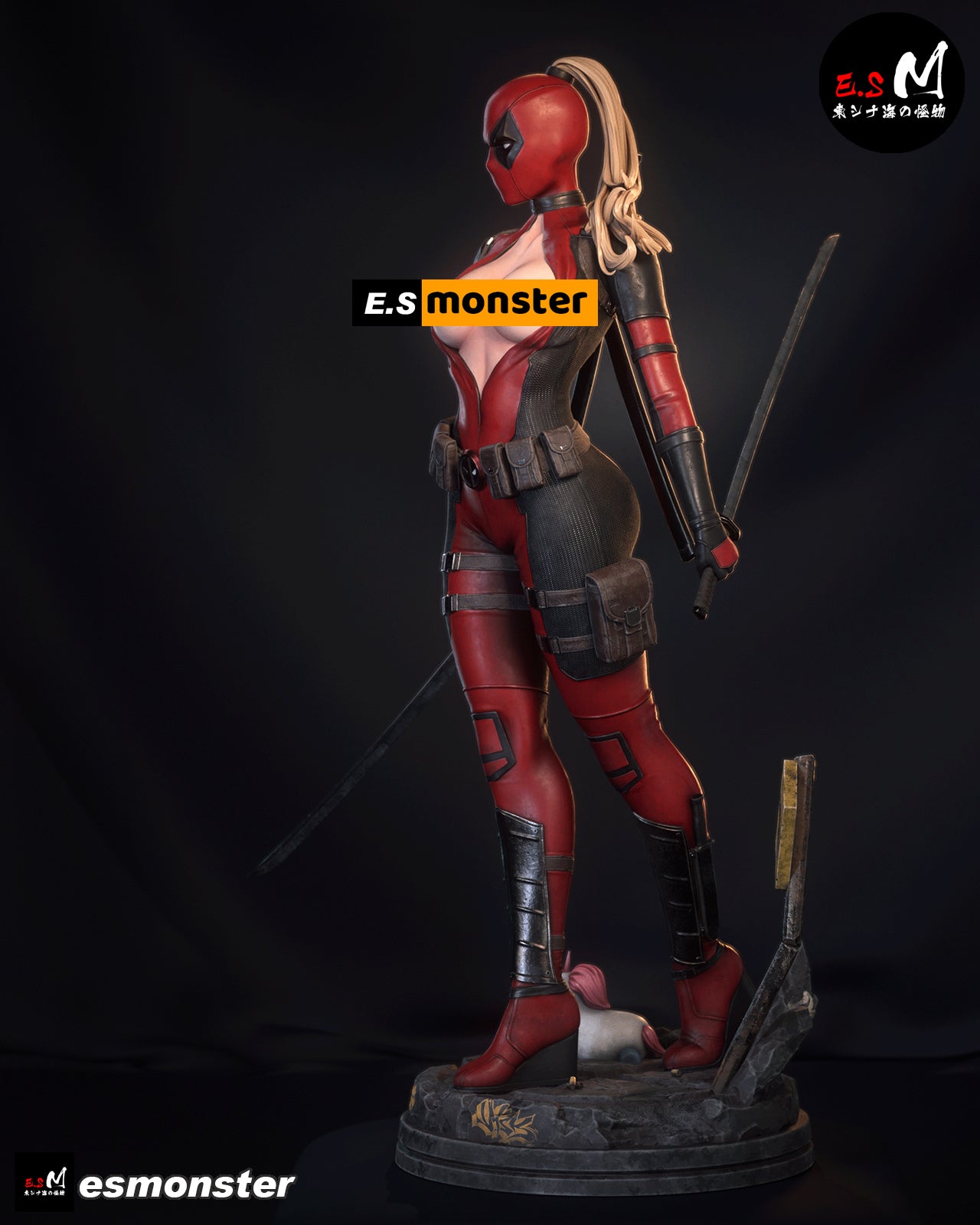Lady Deadpool Standing Style Marvel Unpainted Resin Garage Model Kit (1/6-1/12)