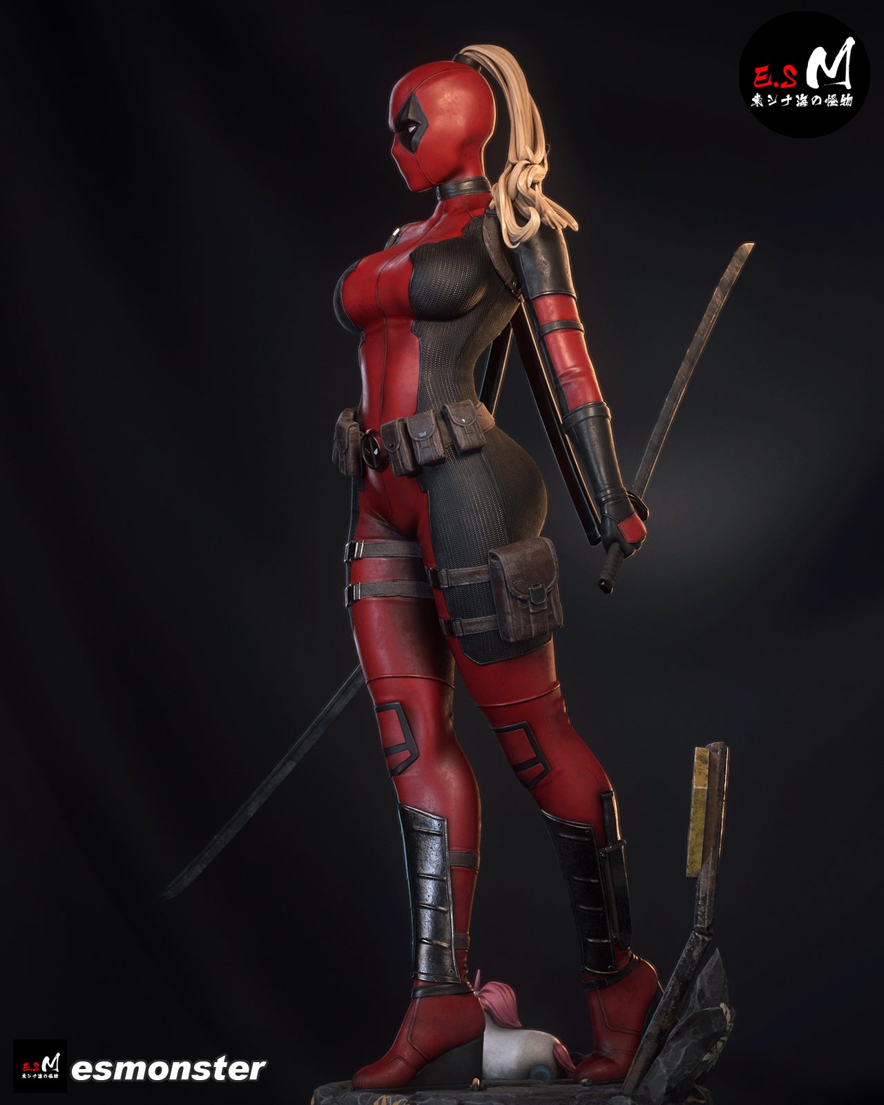 Lady Deadpool Standing Style Marvel Unpainted Resin Garage Model Kit (1/6-1/12)