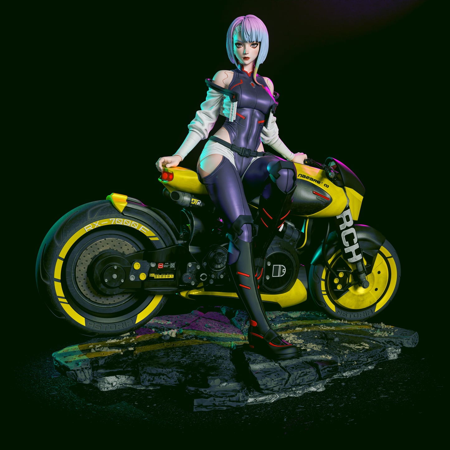 Lucy Style Cyberpunk: Edgerunners Anime Unpainted Resin Garage Kit (1/6-1/12)