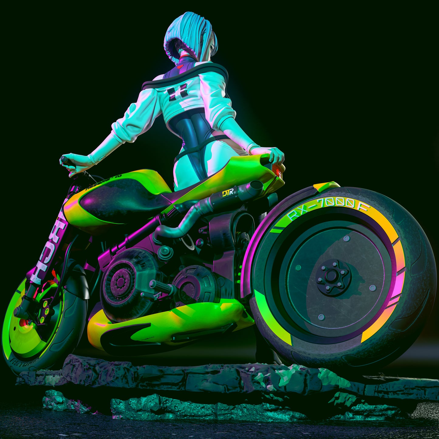 Lucy Style Cyberpunk: Edgerunners Anime Unpainted Resin Garage Kit (1/6-1/12)