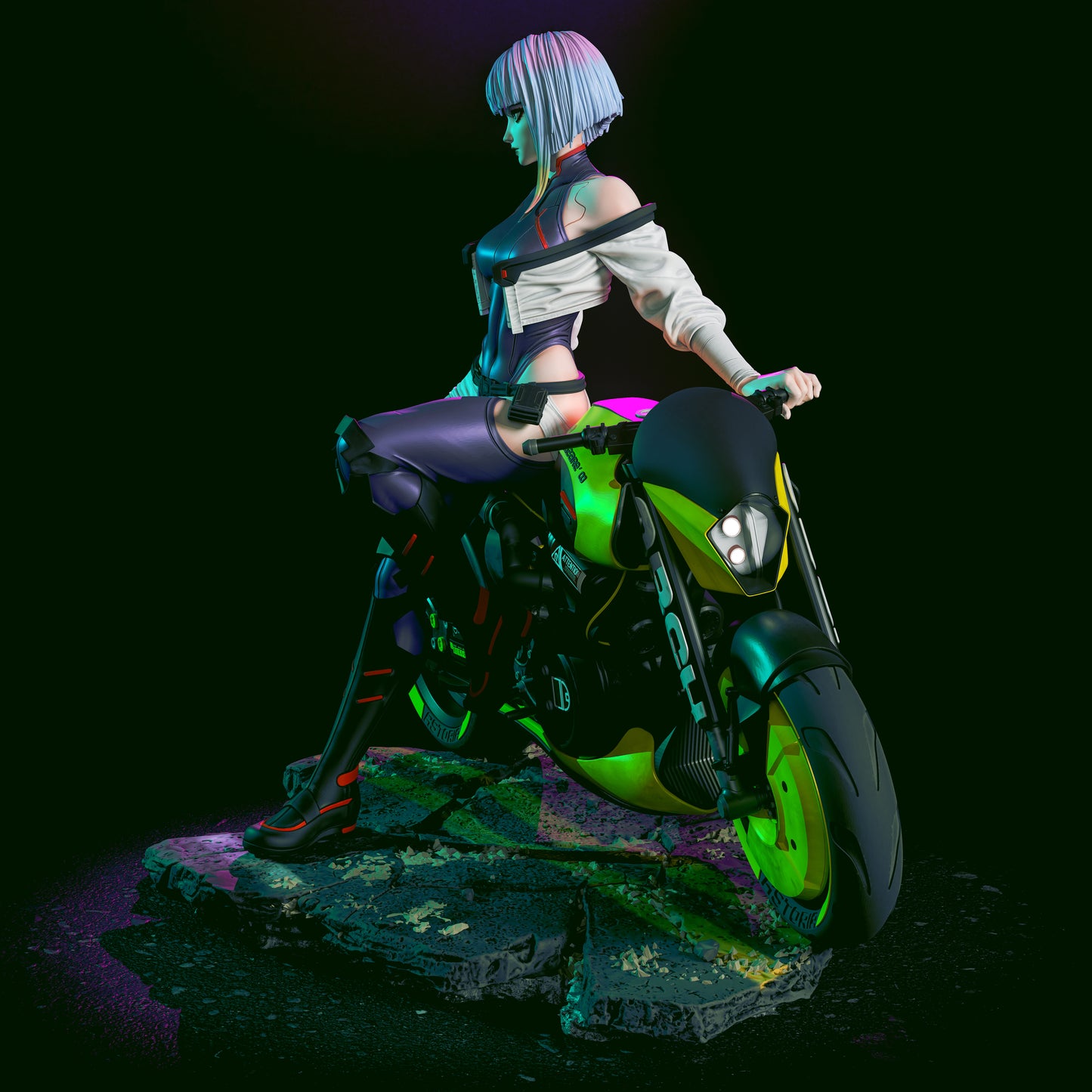 Lucy Style Cyberpunk: Edgerunners Anime Unpainted Resin Garage Kit (1/6-1/12)