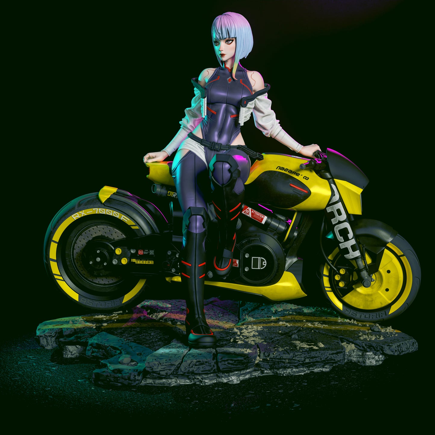 Lucy Style Cyberpunk: Edgerunners Anime Unpainted Resin Garage Kit (1/6-1/12)
