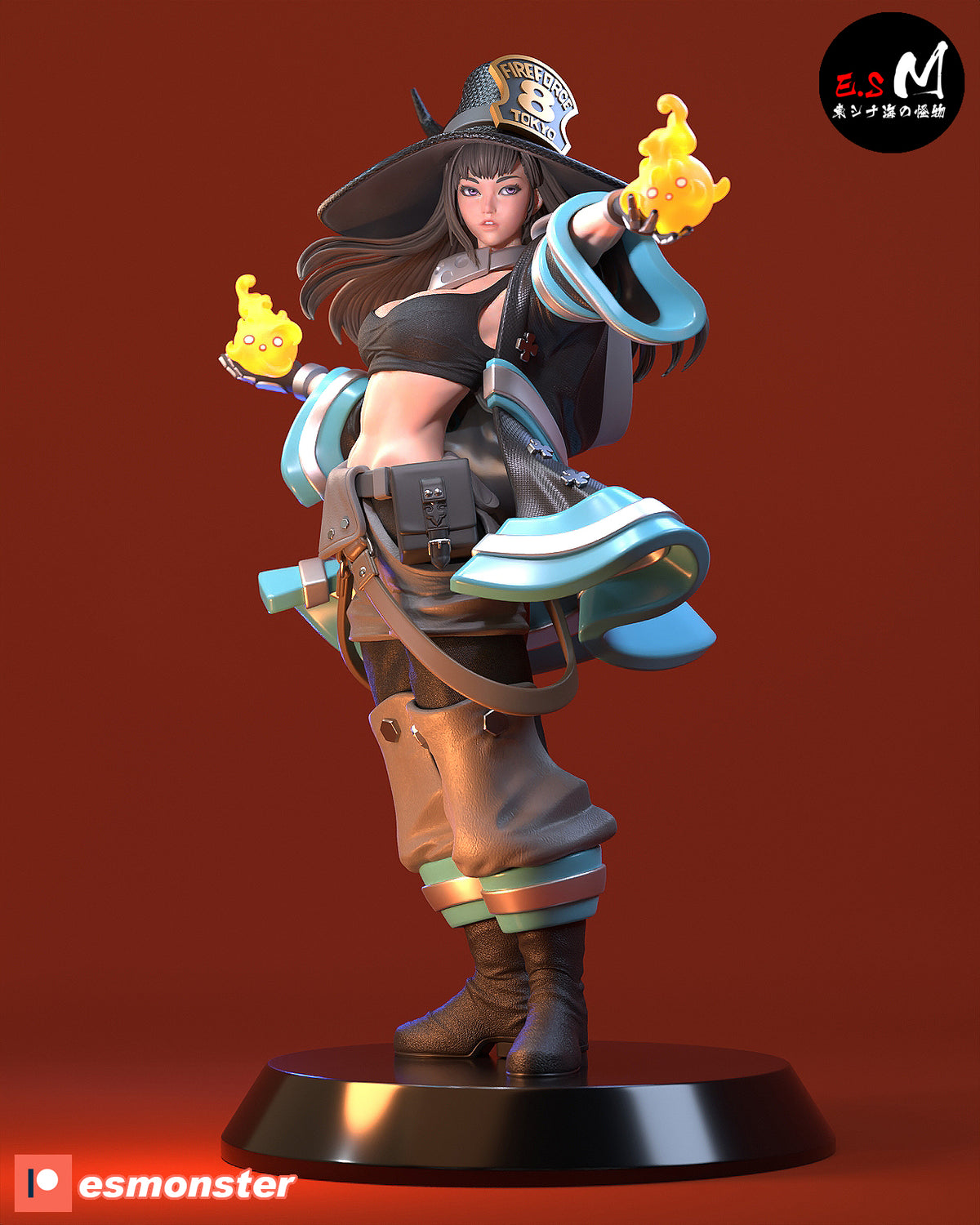 Maki Oze Style Fire Force Anime Unpainted Resin Garage Kit (1/6-1/12)