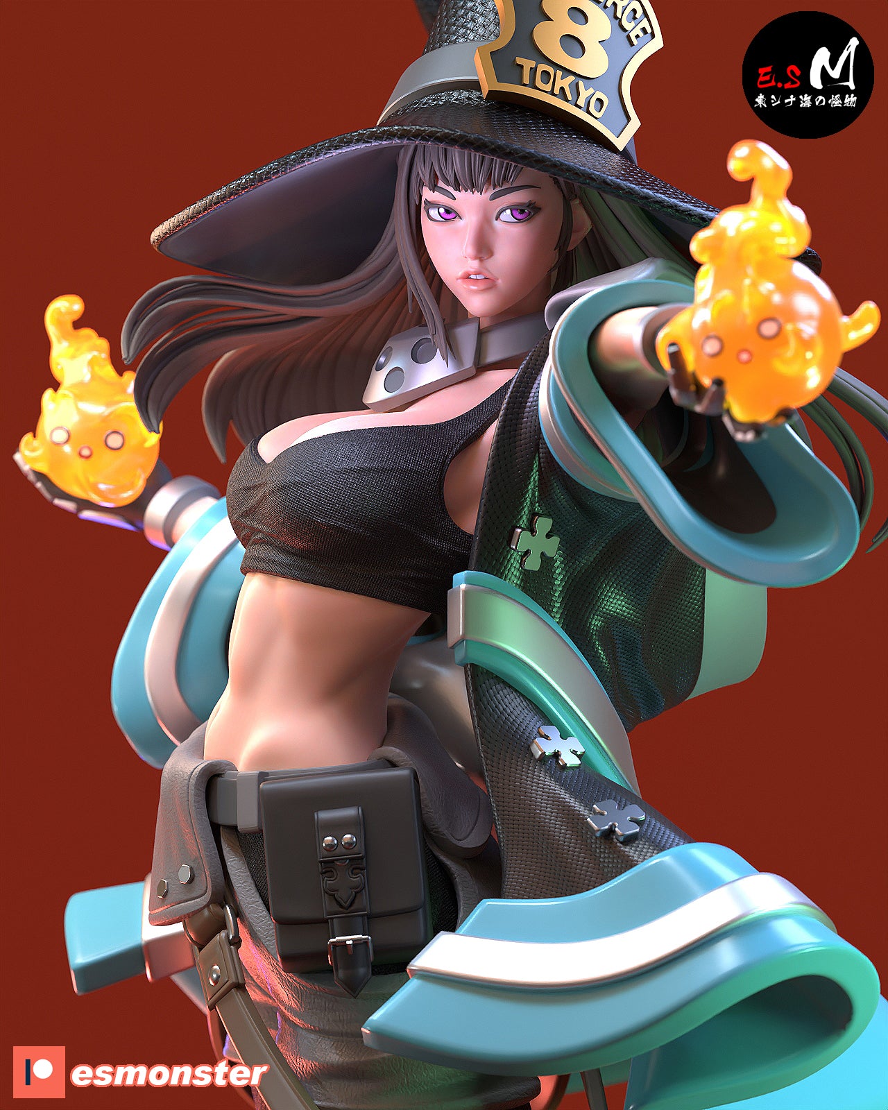 Maki Oze Style Fire Force Anime Unpainted Resin Garage Kit (1/6-1/12)