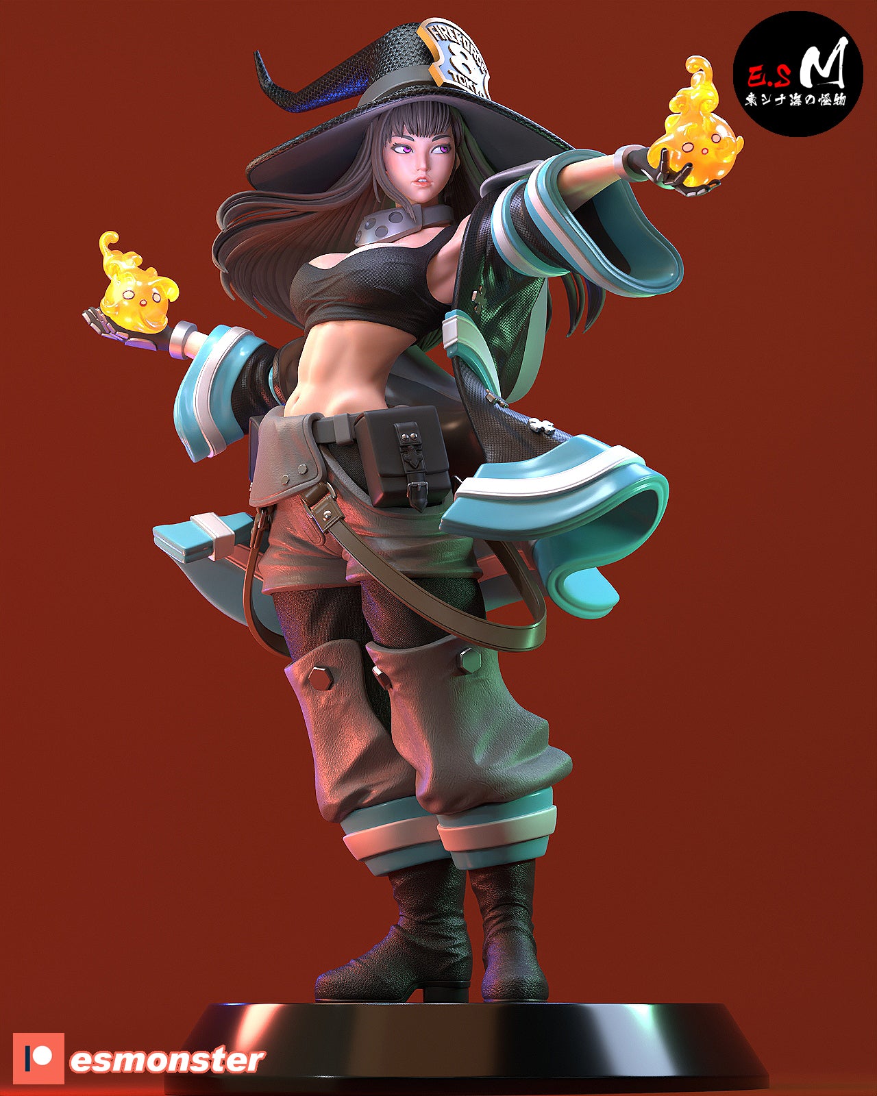 Maki Oze Style Fire Force Anime Unpainted Resin Garage Kit (1/6-1/12)