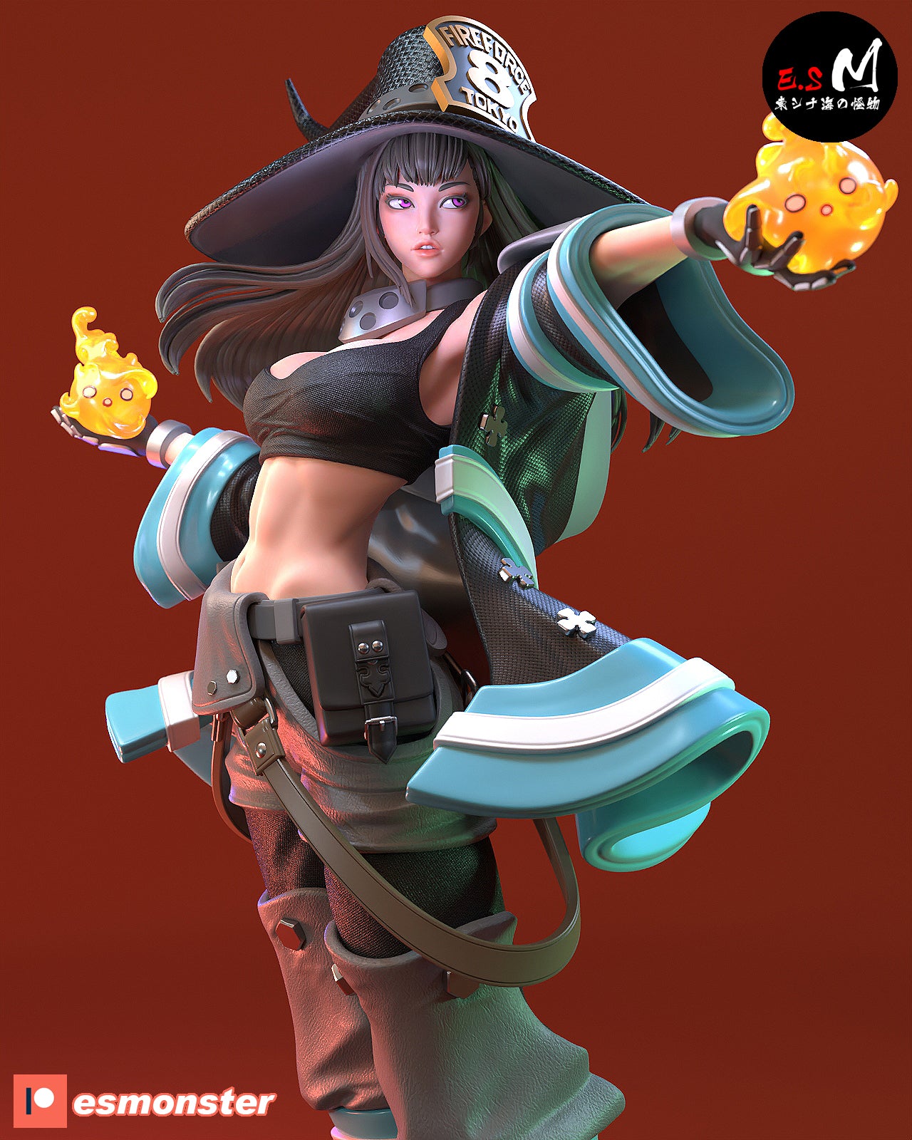 Maki Oze Style Fire Force Anime Unpainted Resin Garage Kit (1/6-1/12)