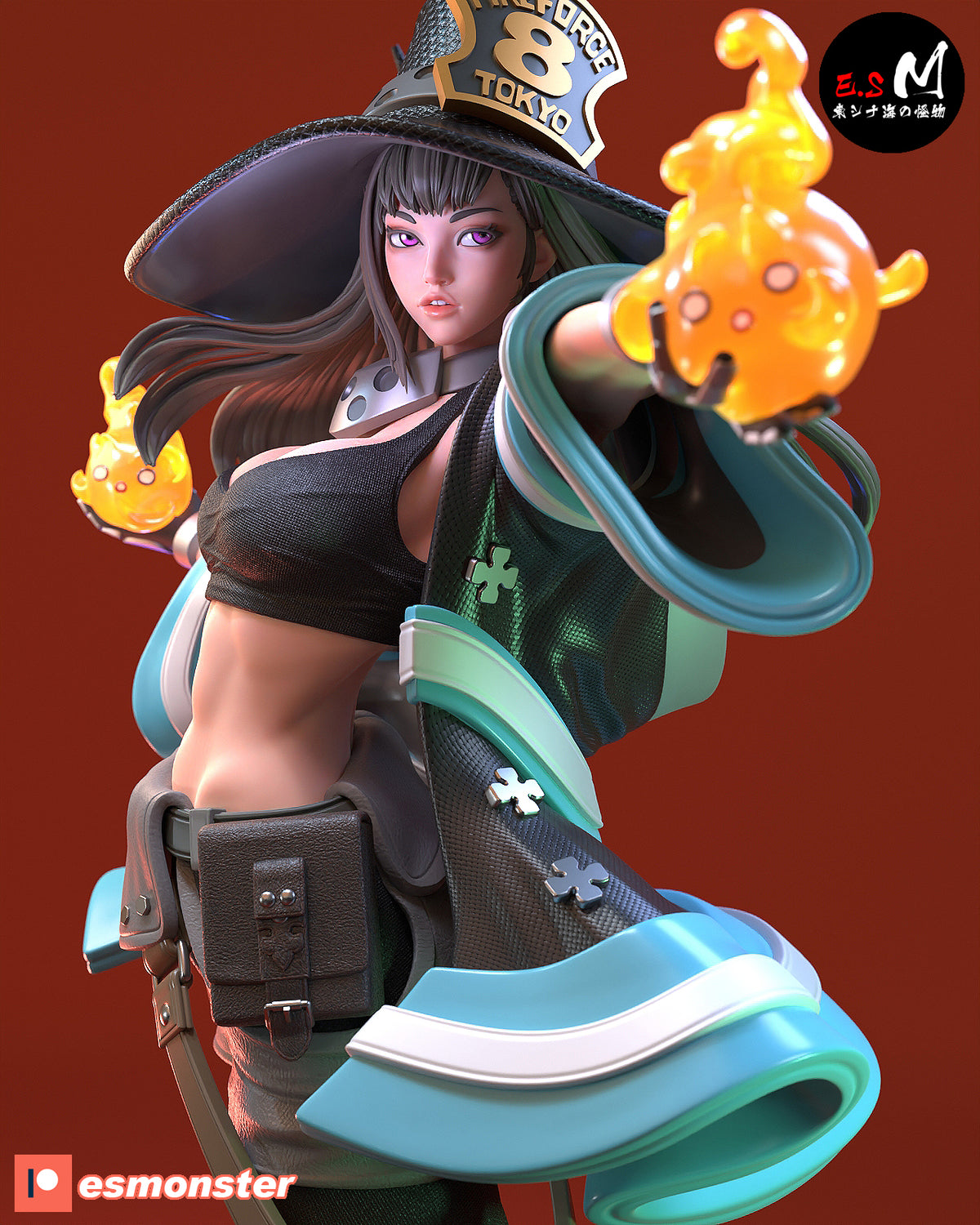 Maki Oze Style Fire Force Anime Unpainted Resin Garage Kit (1/6-1/12)
