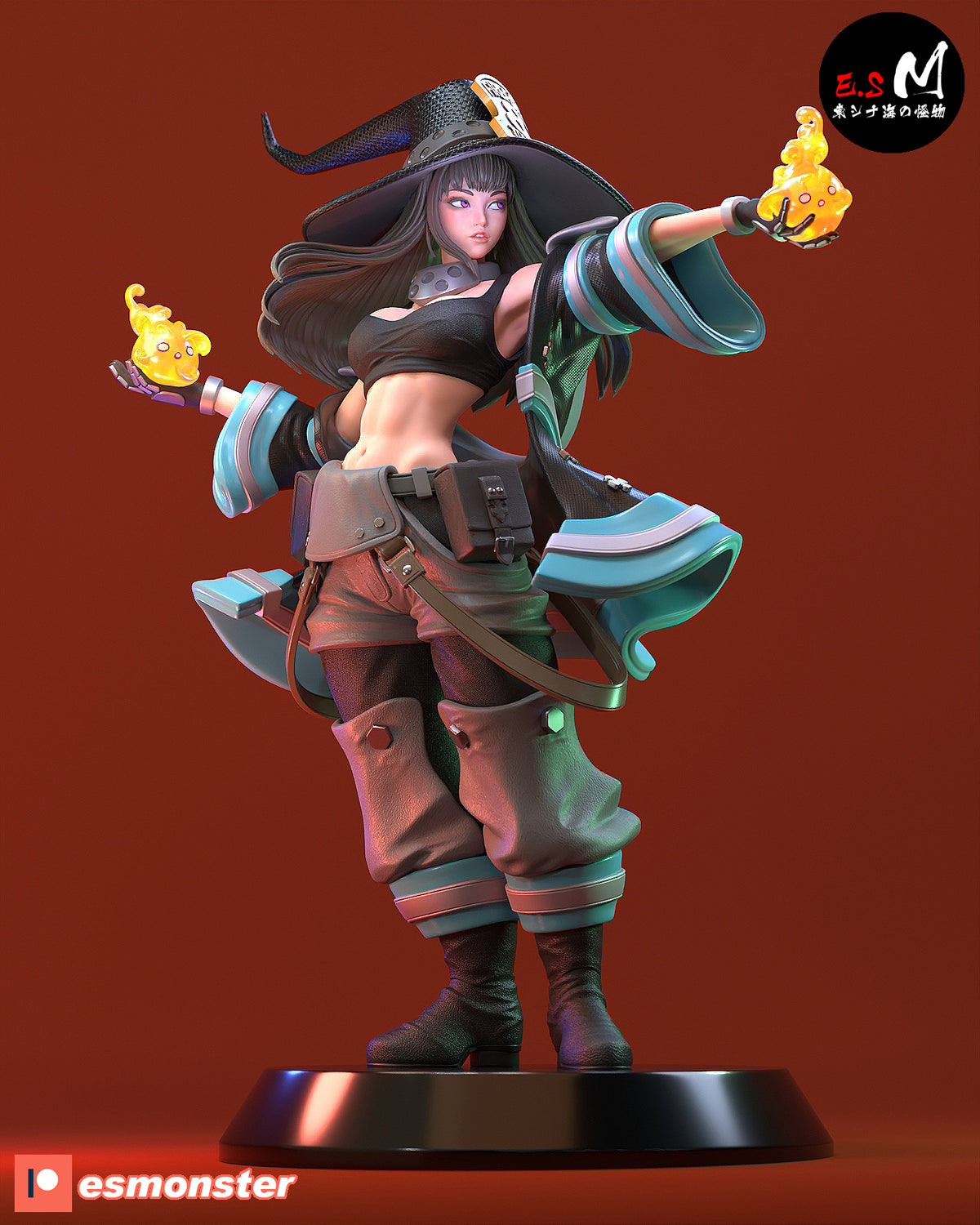 Maki Oze Style Fire Force Anime Unpainted Resin Garage Kit (1/6-1/12)