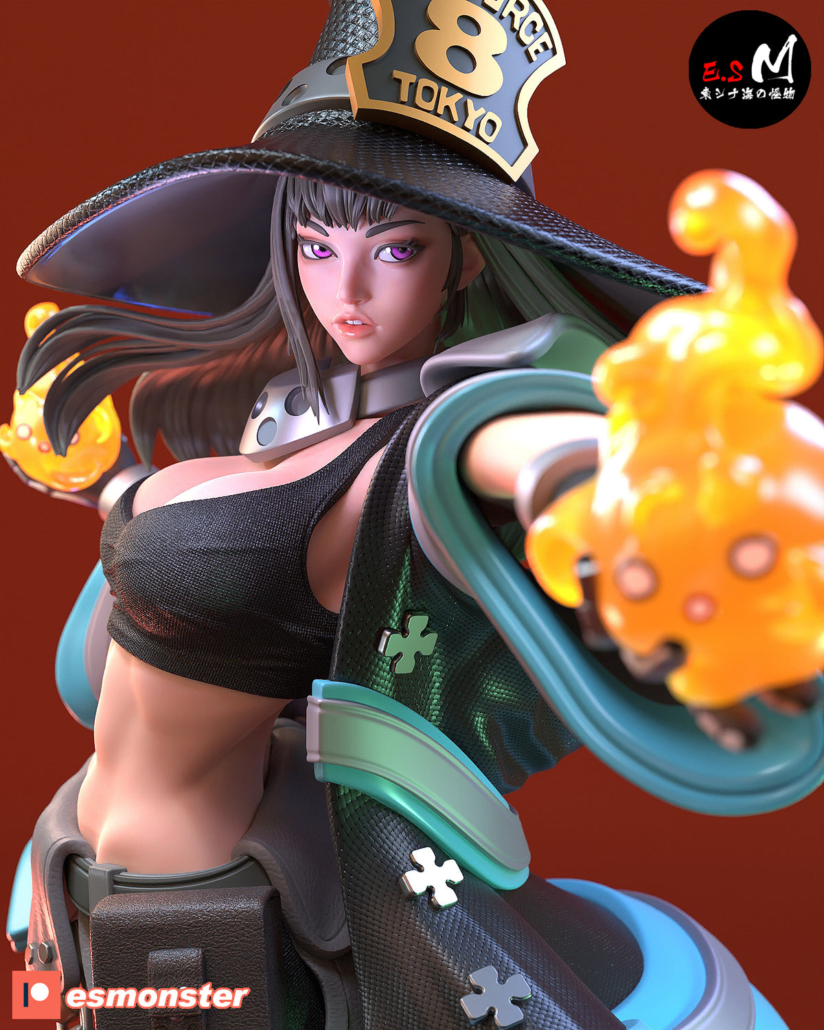 Maki Oze Style Fire Force Anime Unpainted Resin Garage Kit (1/6-1/12)