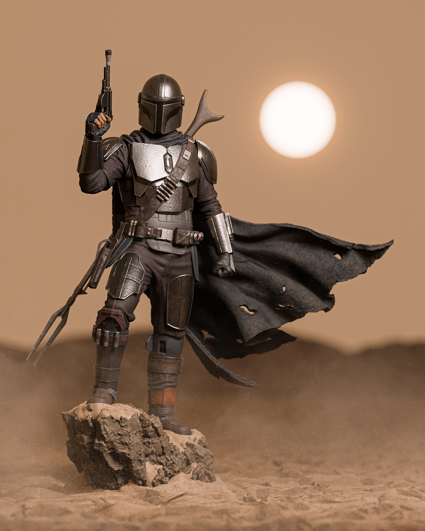 Mandalorian Style Star Wars Unpainted Resin Garage Kit (1/6-1/12)
