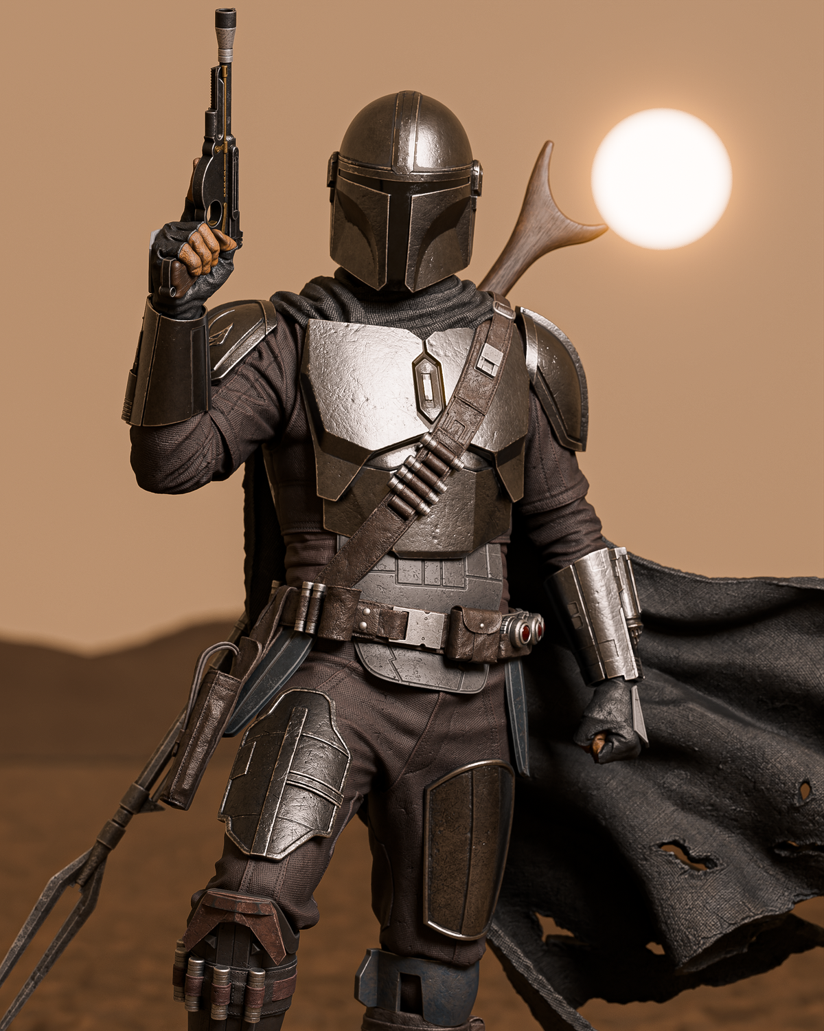 Mandalorian Style Star Wars Unpainted Resin Garage Kit (1/6-1/12)
