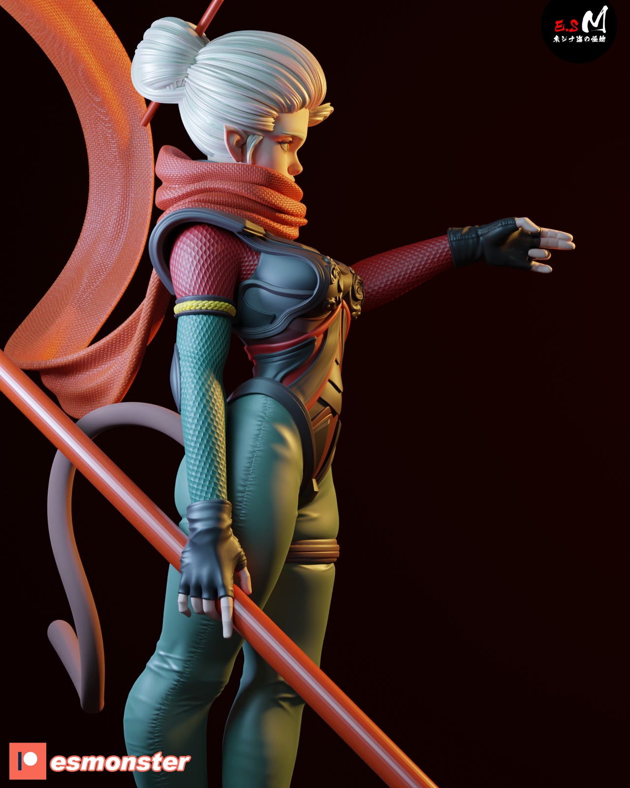 Monkey Heir Staff Journey West Unpainted Resin Garage Kit (1/6-1/12)
