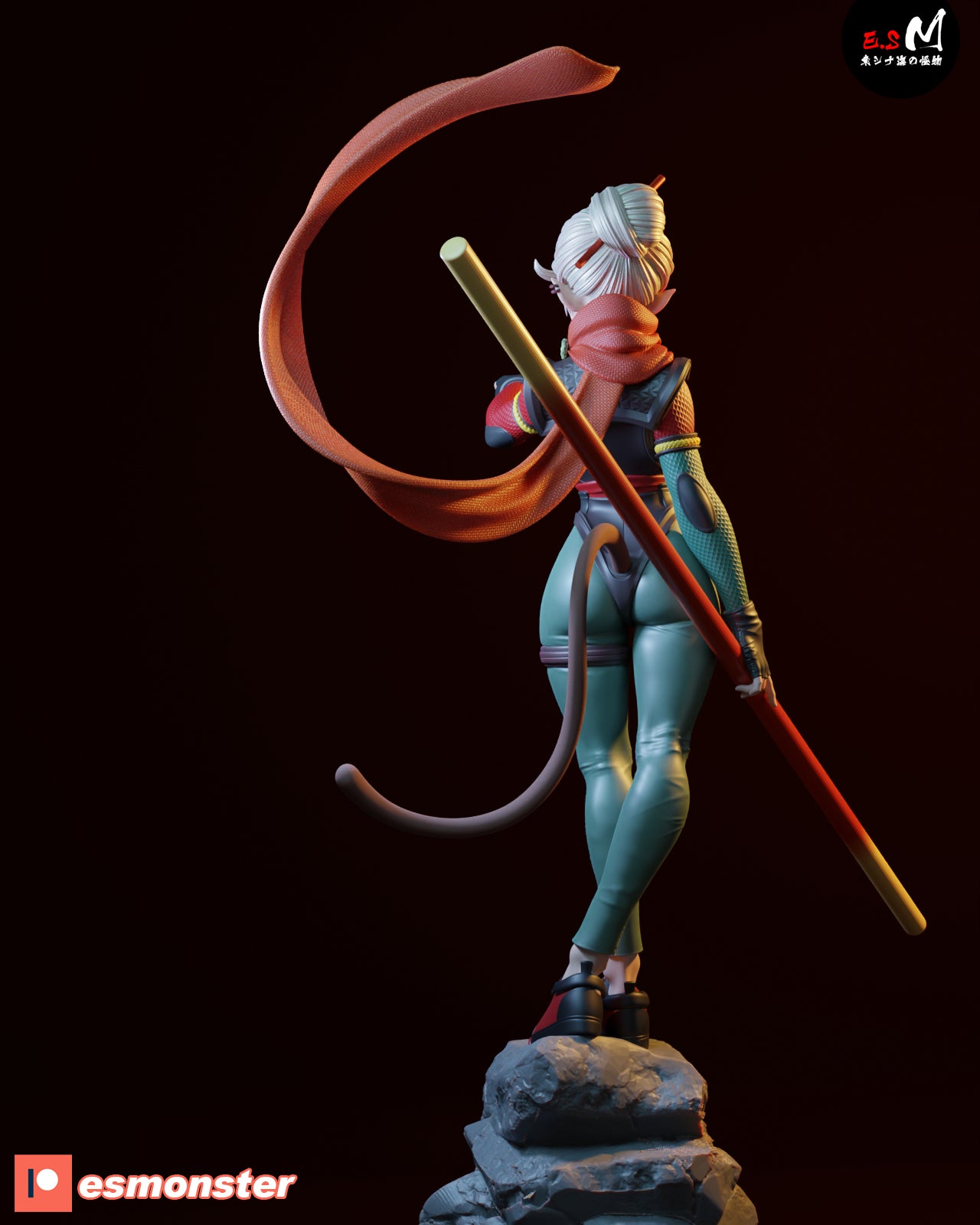 Monkey Heir Staff Journey West Unpainted Resin Garage Kit (1/6-1/12)