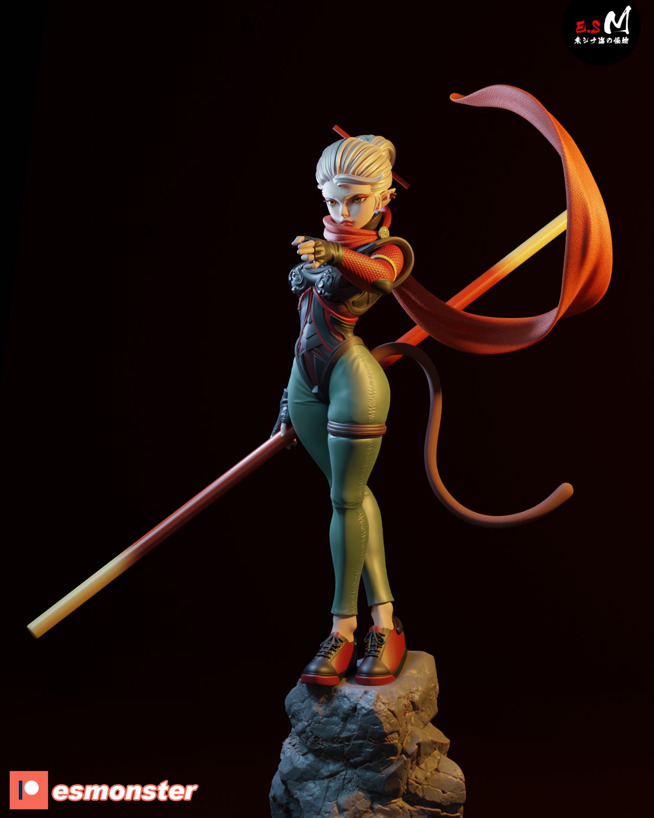 Monkey Heir Staff Journey West Unpainted Resin Garage Kit (1/6-1/12)