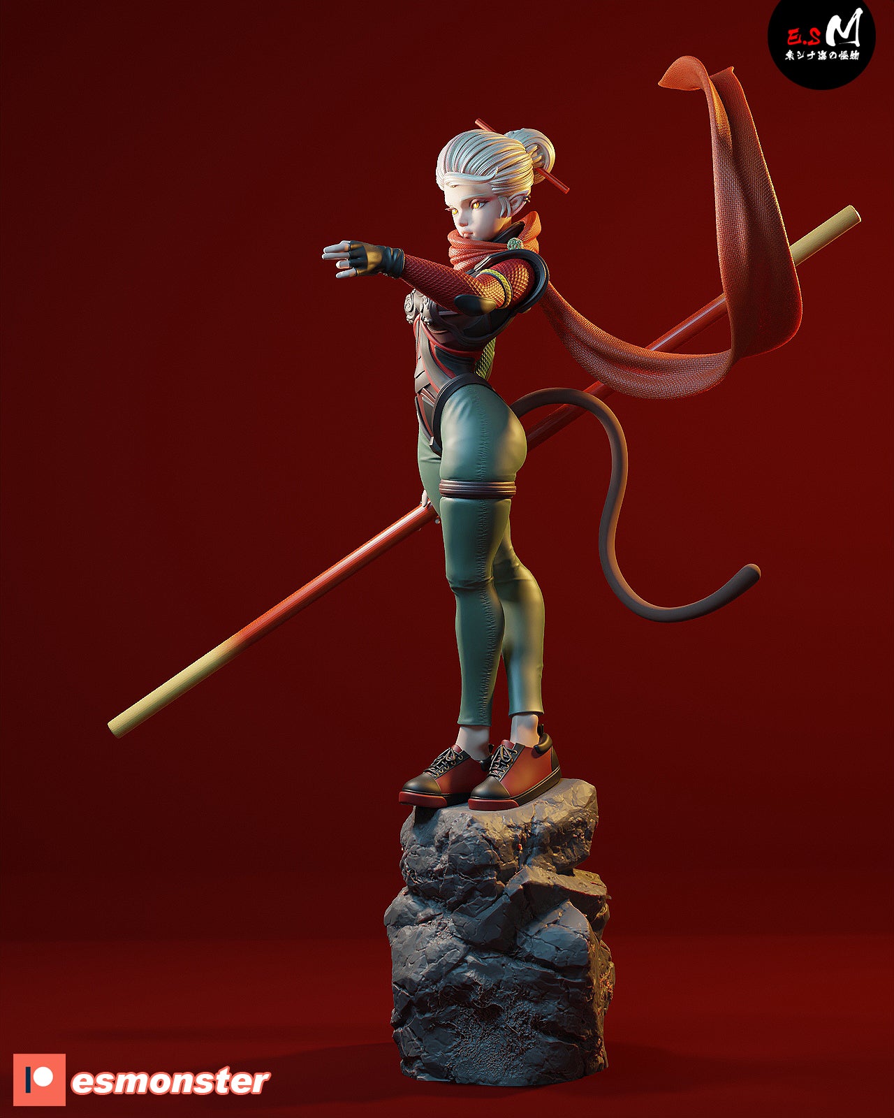 Monkey Heir Staff Journey West Unpainted Resin Garage Kit (1/6-1/12)