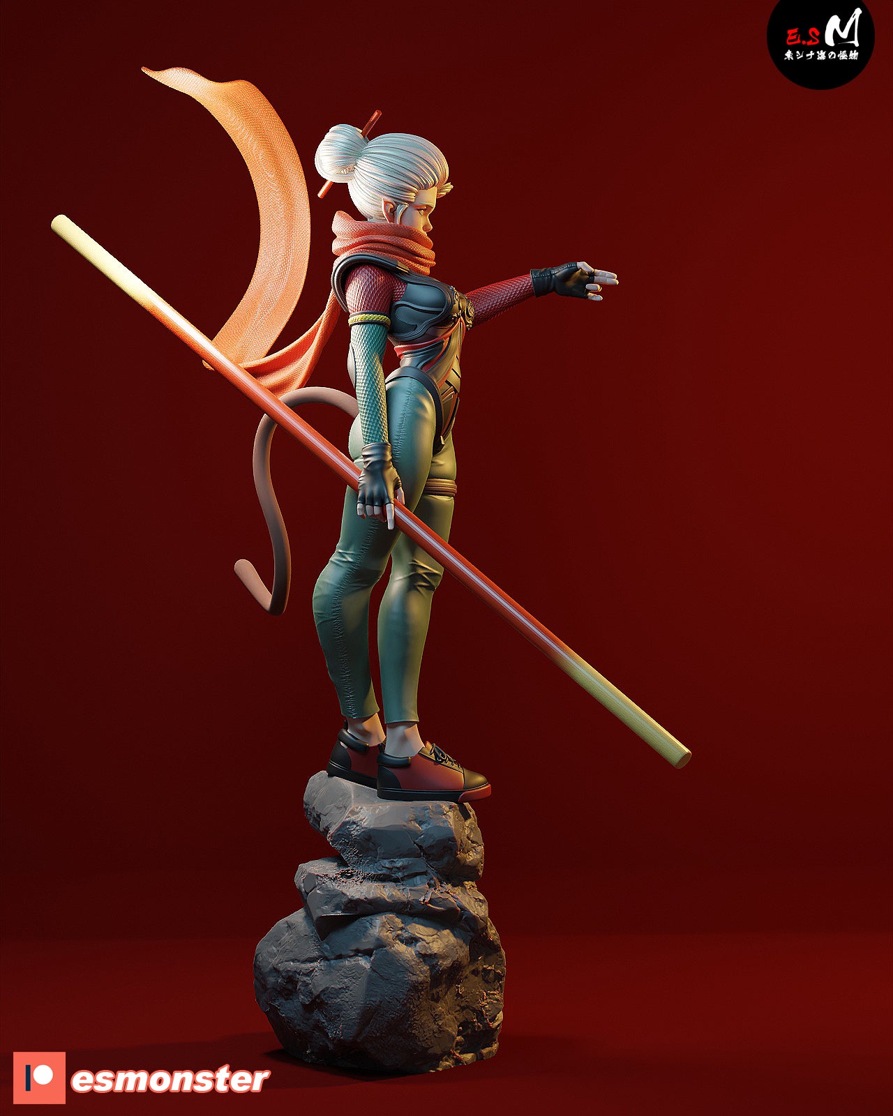 Monkey Heir Staff Journey West Unpainted Resin Garage Kit (1/6-1/12)