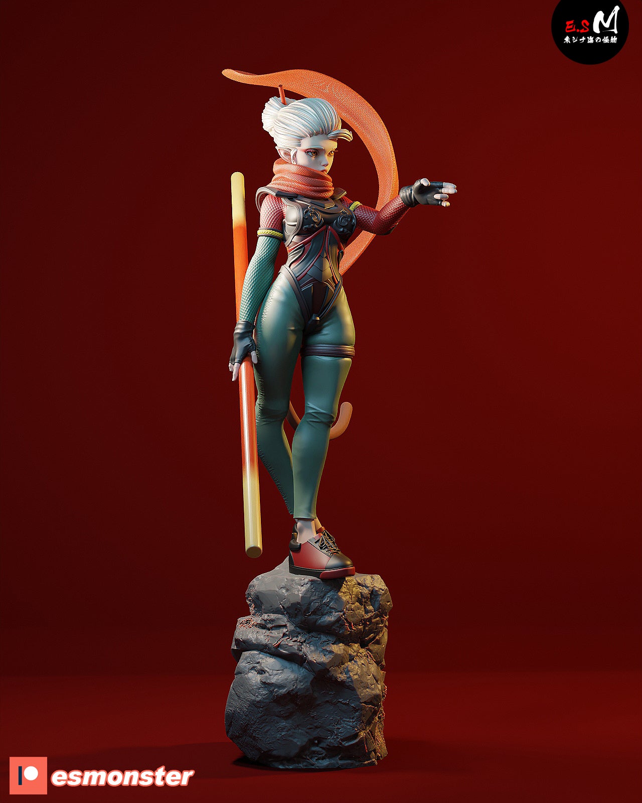 Monkey Heir Staff Journey West Unpainted Resin Garage Kit (1/6-1/12)