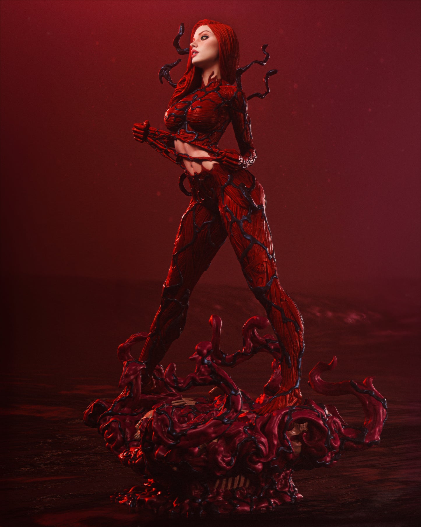 Symbiote Mary Jane Style Corrupted Heroine – Unpainted 3D Printed Model Kit
