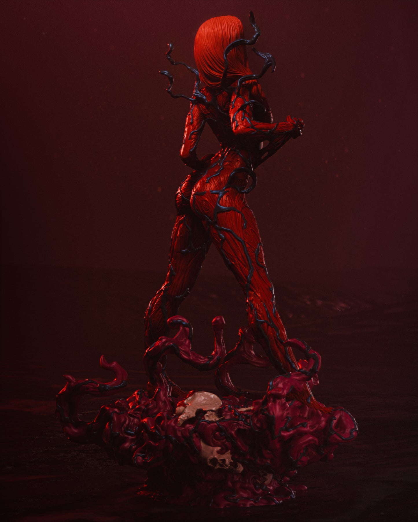 Symbiote Mary Jane Style Corrupted Heroine – Unpainted 3D Printed Model Kit