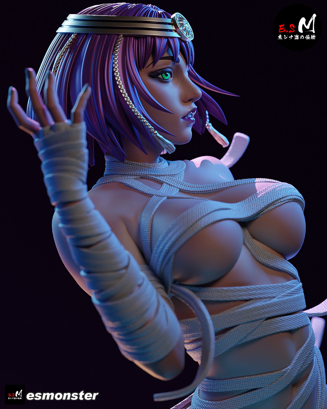 Egyptian Mystic Menat Fantasy Unpainted Resin Garage Model Kit (1/6-1/12)