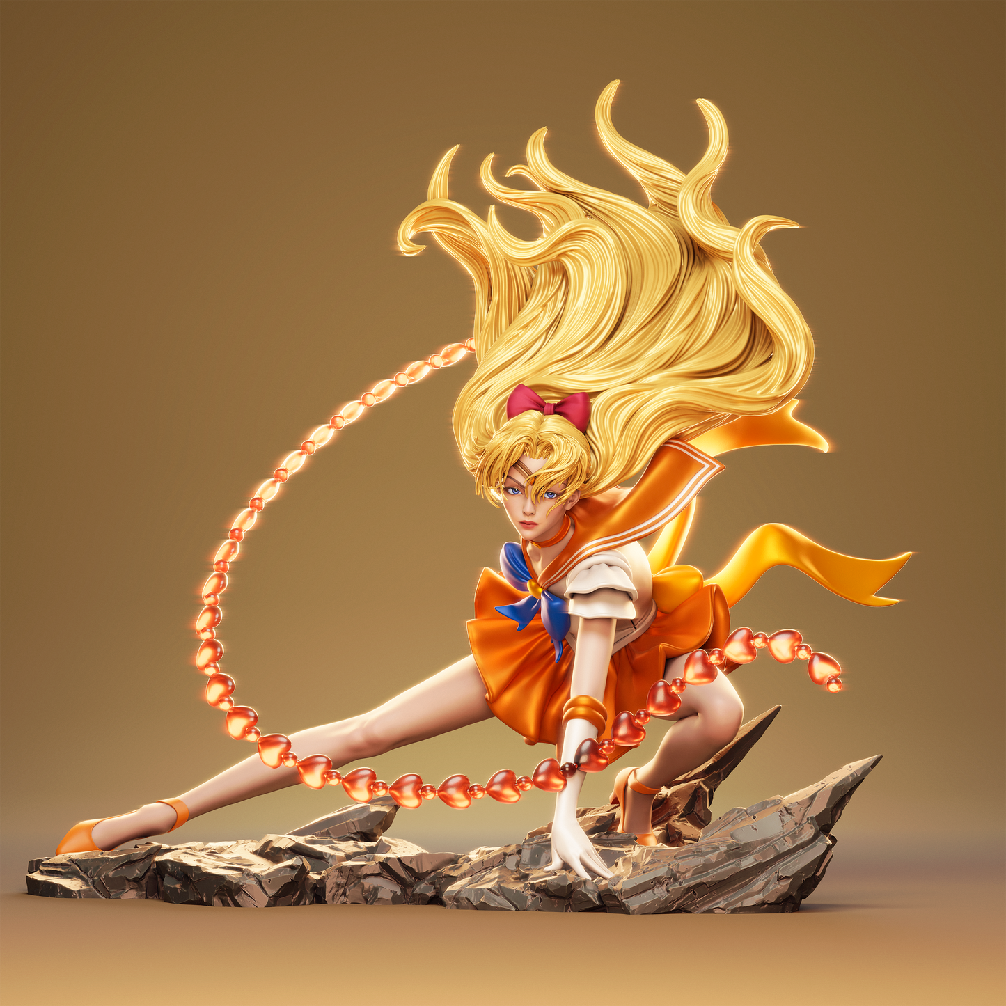 Sailor Venus Style Guardian Warrior Resin Kit – Unpainted 3D Printed Model Kit