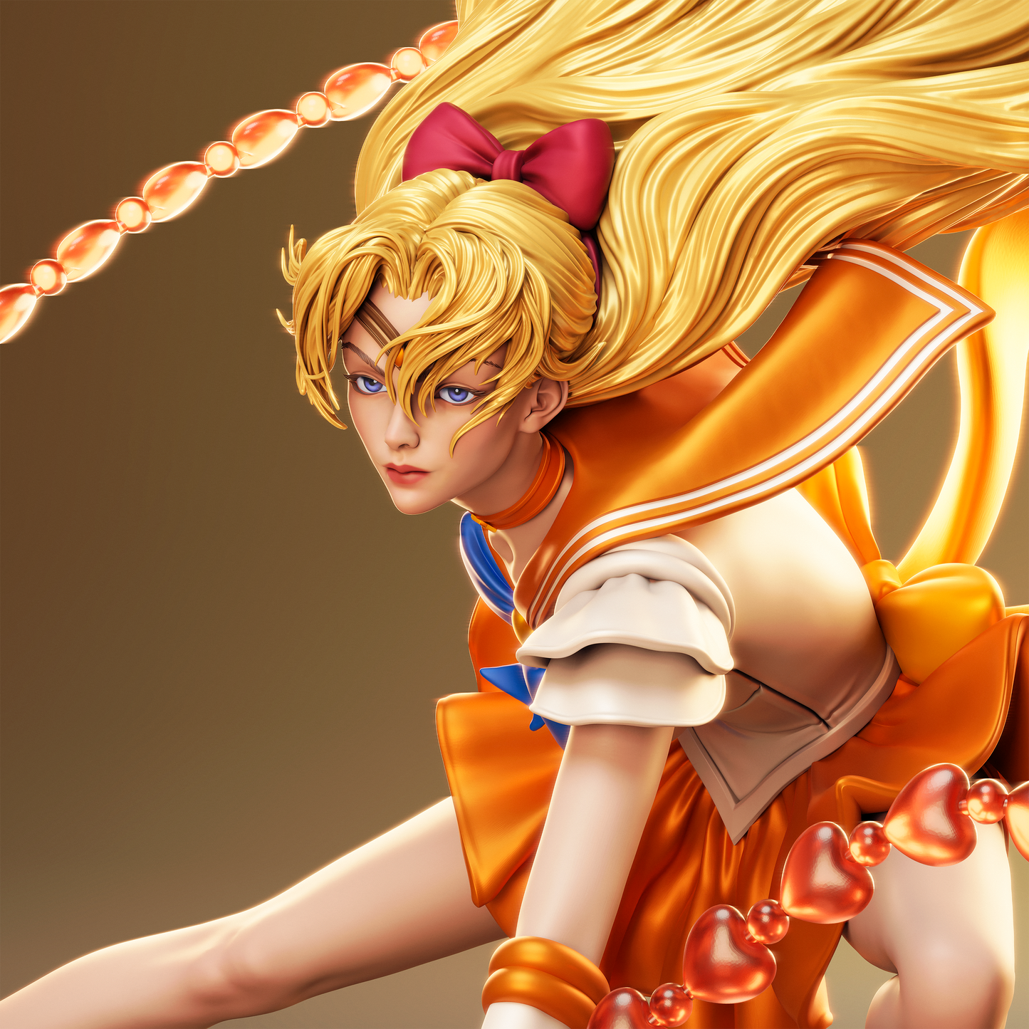 Sailor Venus Style Guardian Warrior Resin Kit – Unpainted 3D Printed Model Kit