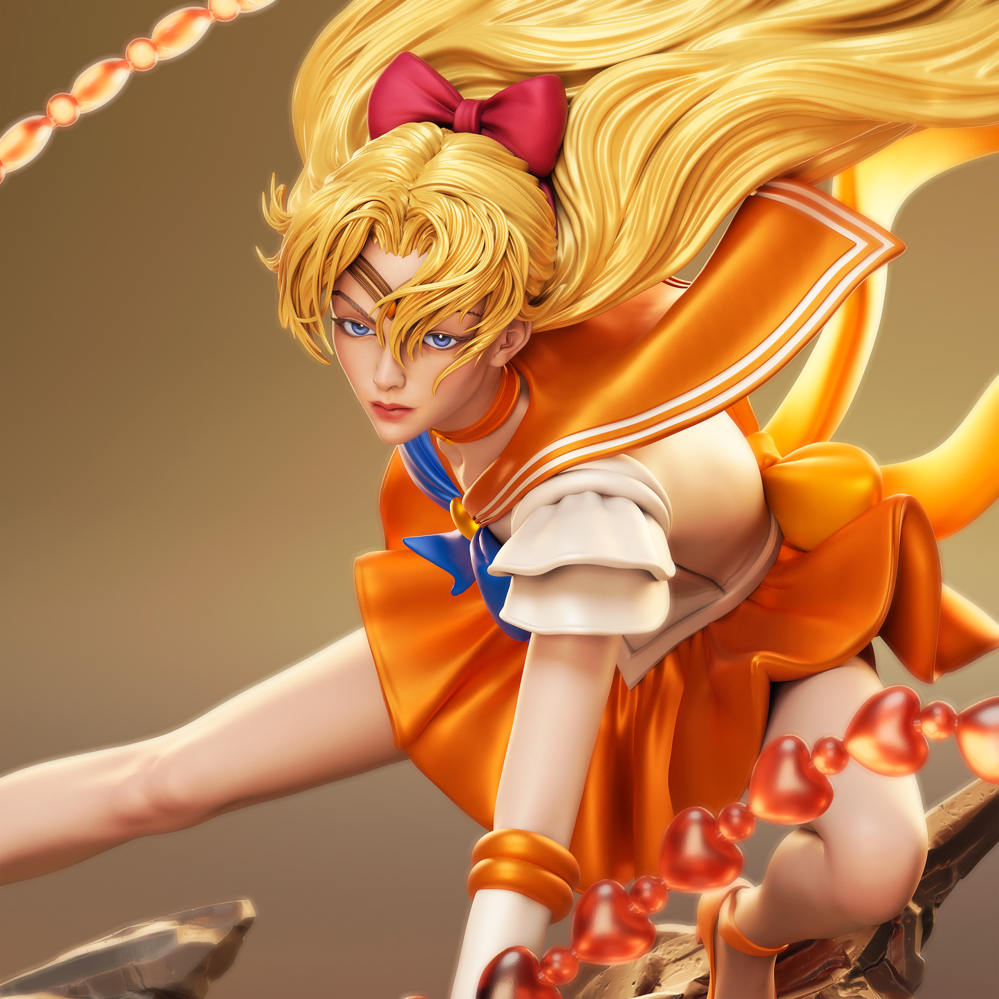Sailor Venus Style Guardian Warrior Resin Kit – Unpainted 3D Printed Model Kit